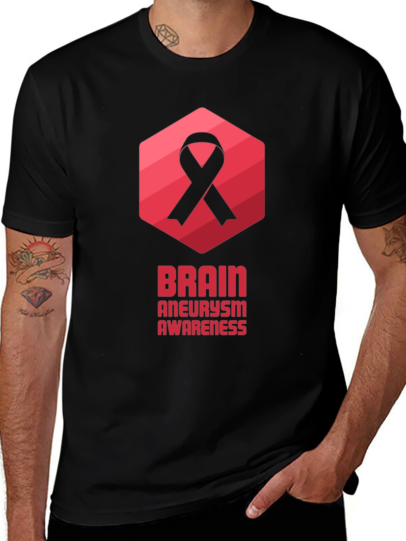 Brain Aneurysm Awareness Black T-Shirt