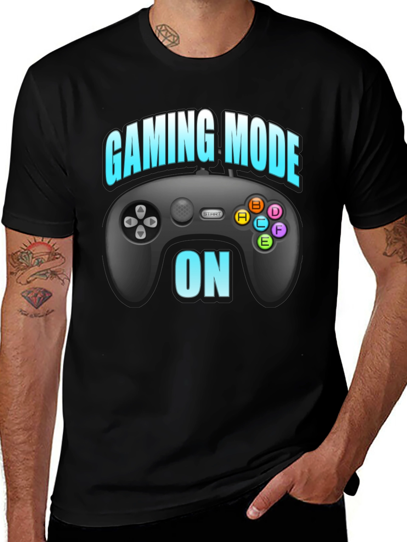 Variant 15 of Gaming Mode On T-Shirt Black Gamer Tee