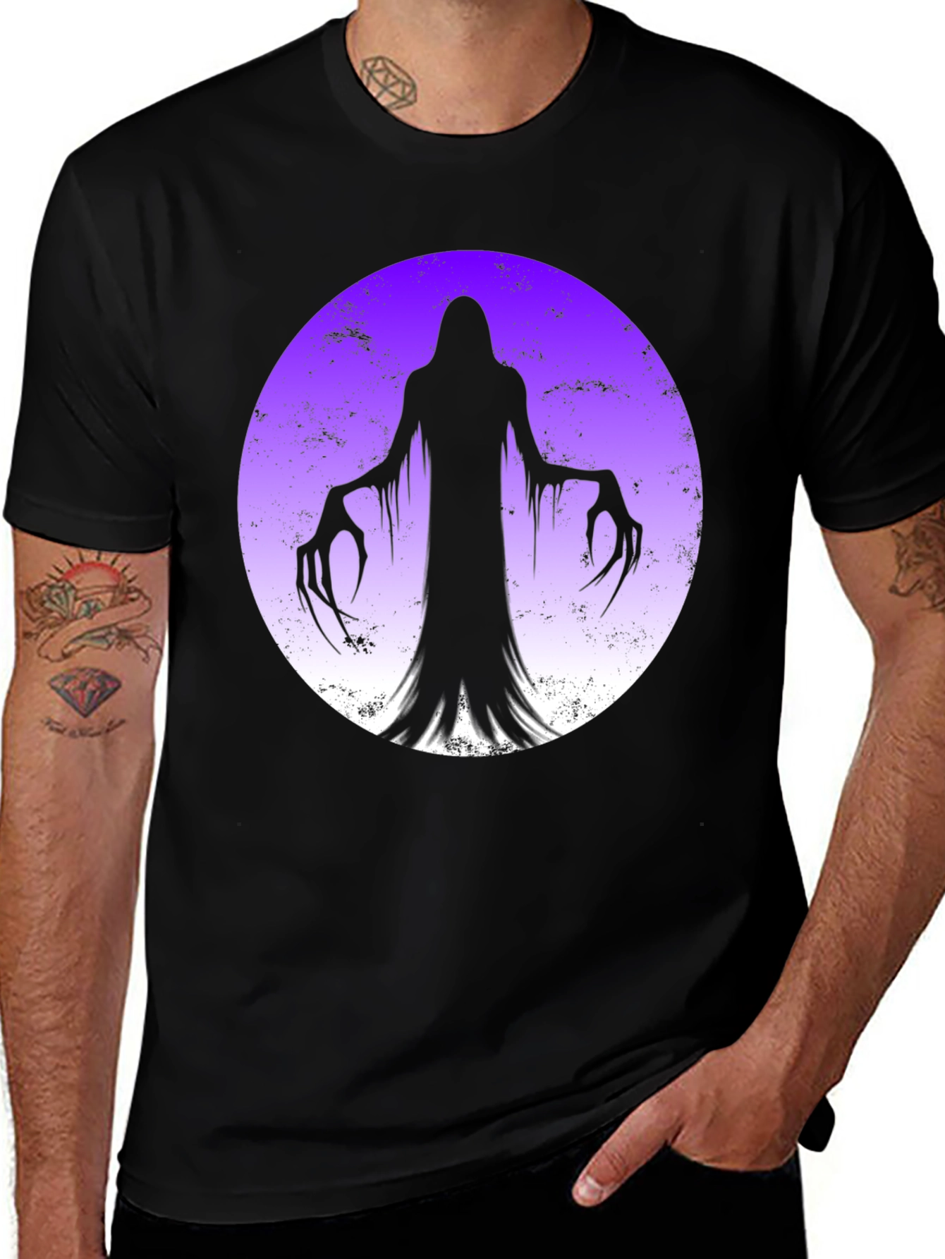 Variant 14 of Spooky Ghost Moon Graphic T-Shirt - Halloween Ready!