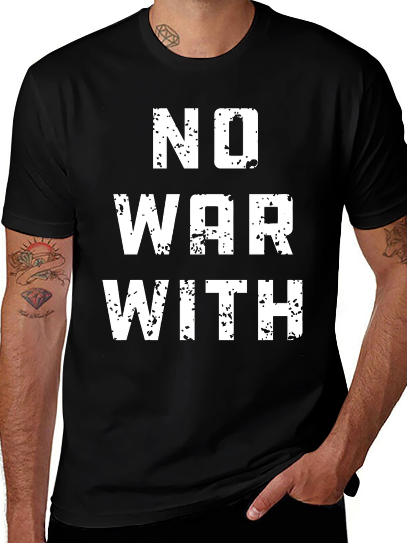 Variant 21 of No War With T-Shirt - Black Graphic Tee