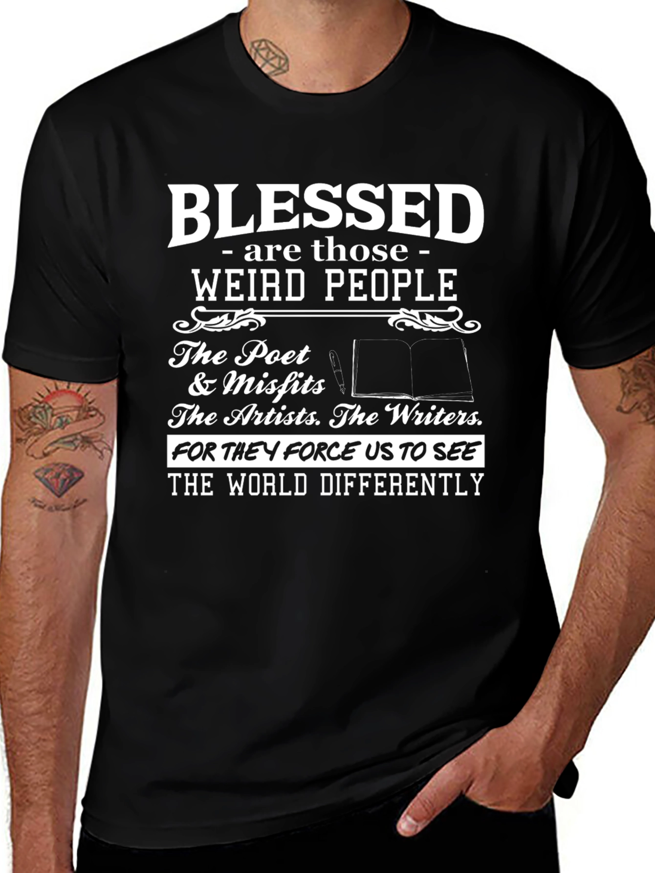 Blessed Weird People Graphic Tee - Poet, Misfits, Artists, Writers