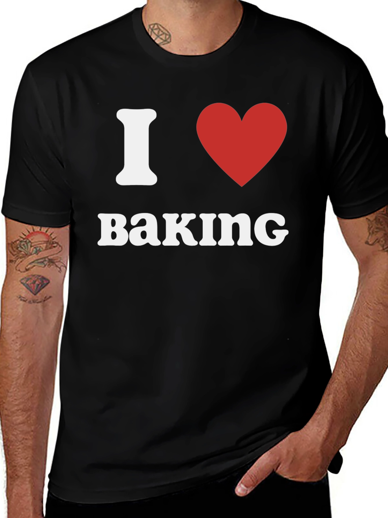 Variant 11 of I Love Baking T-Shirt - Heart Design - Casual Cotton Tee