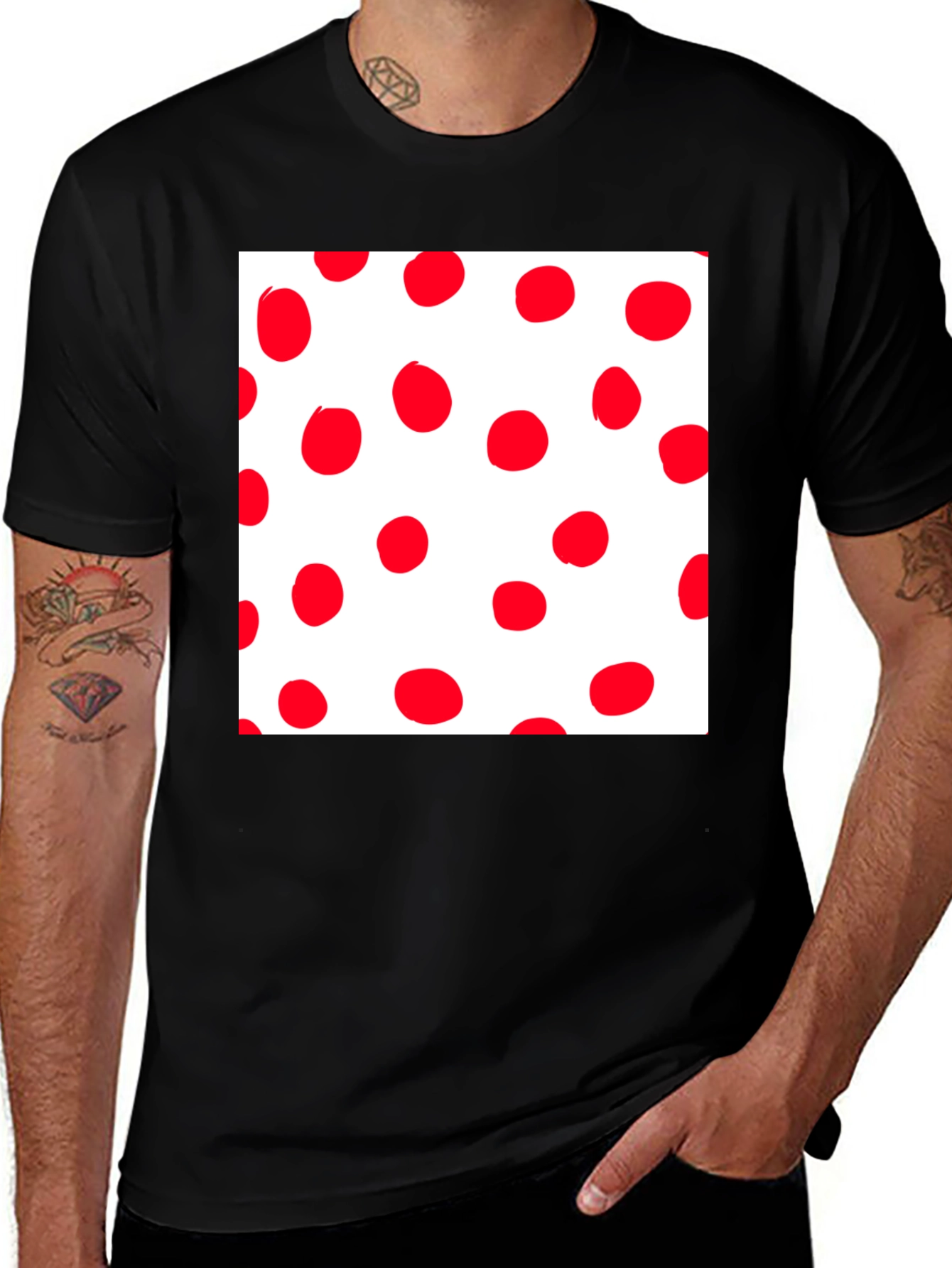 Variant 2 of Red Polka Dot Crew Neck T-Shirt