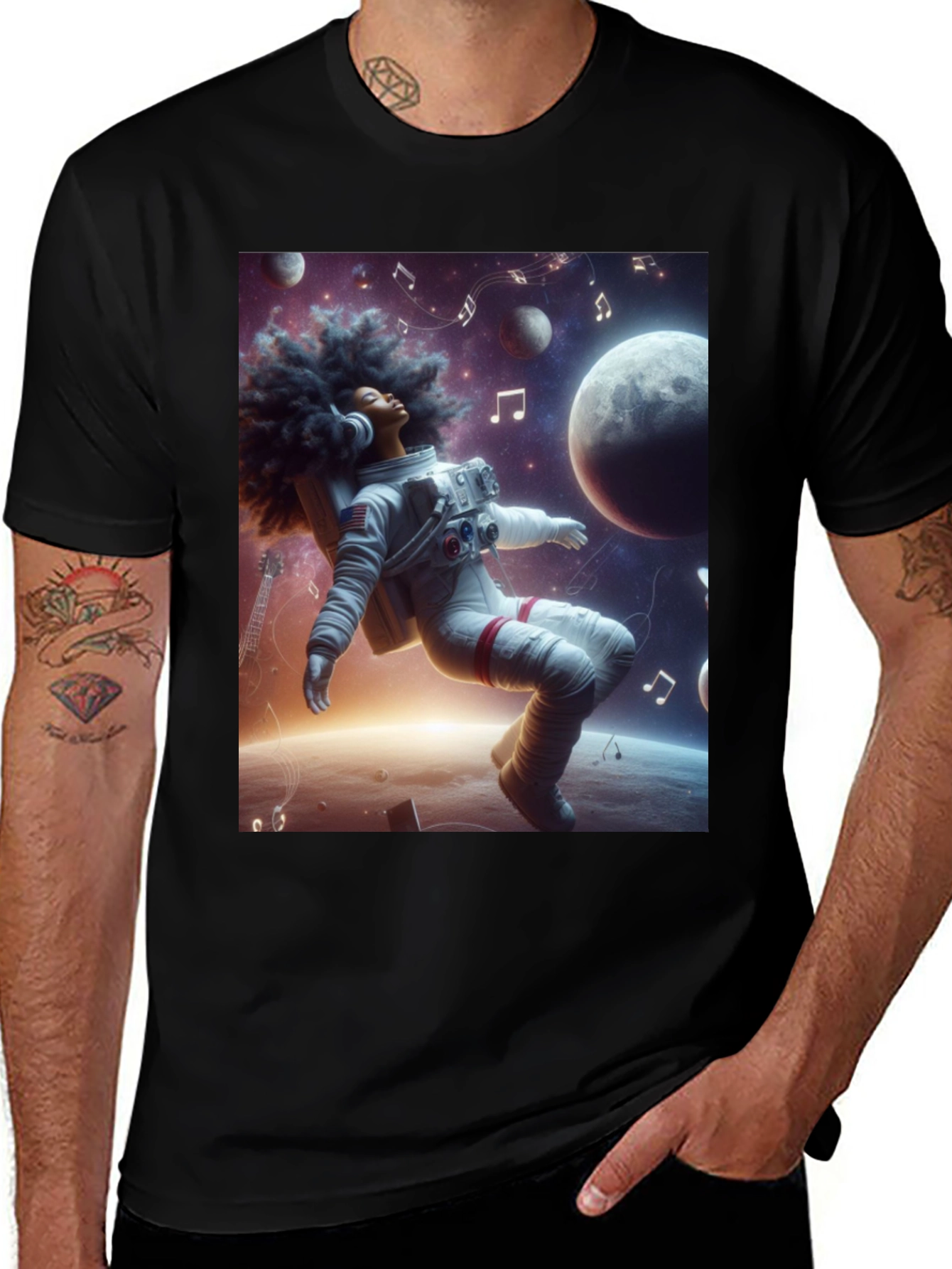 Variant 13 of Astronaut Music Black T-Shirt