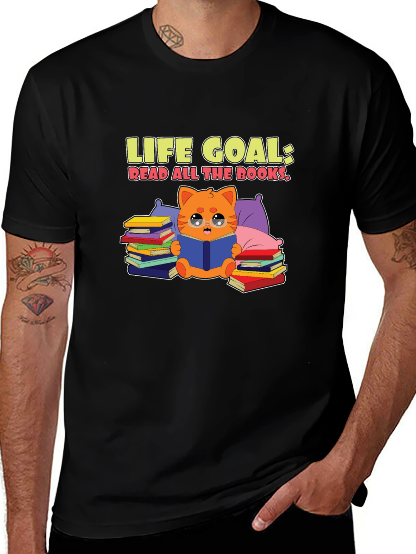 Variant 27 of Life Goal Read All the Books Black T-Shirt