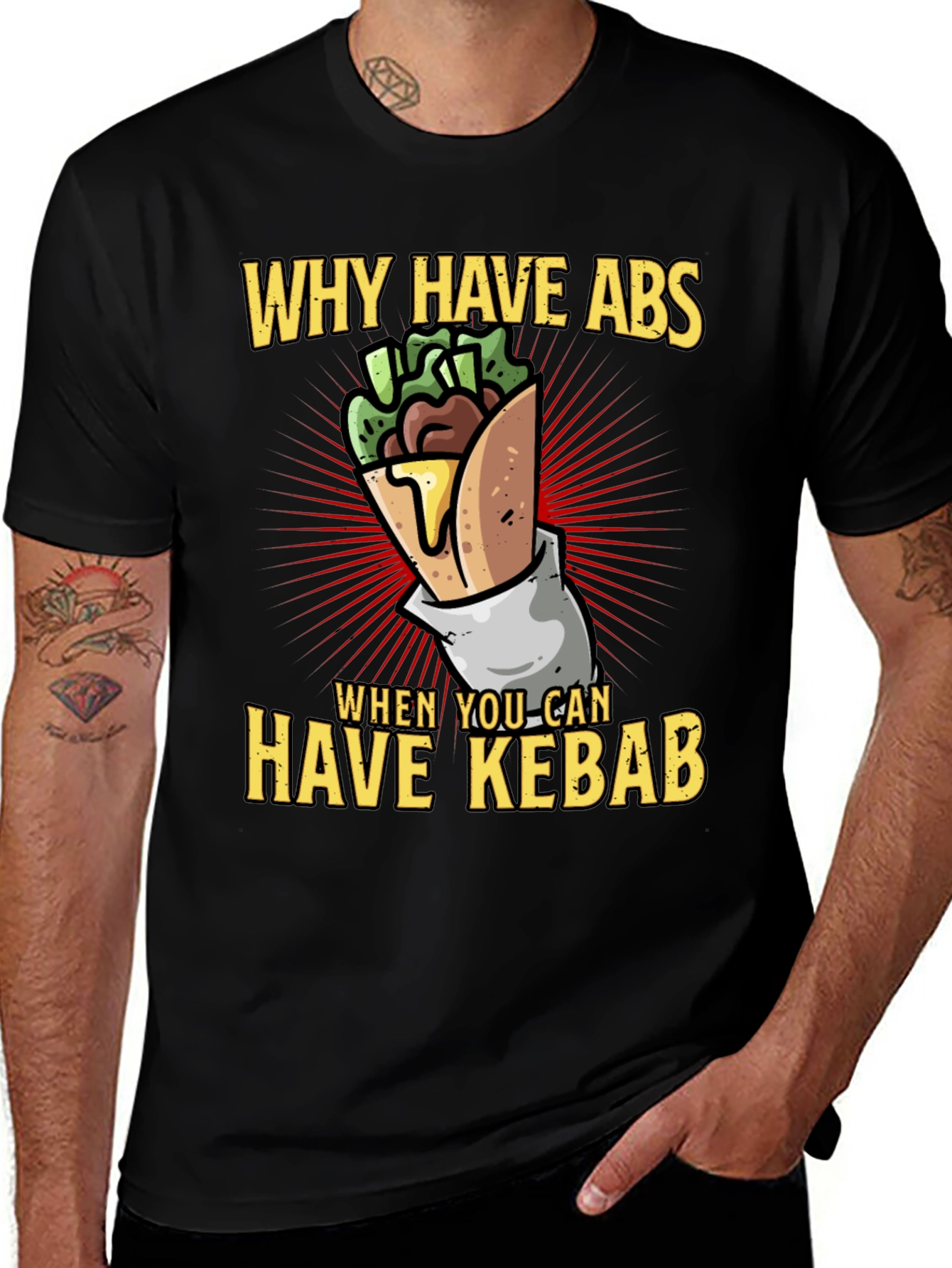 Variant 29 of Why Have Abs When You Can Have Kebab Funny T-Shirt