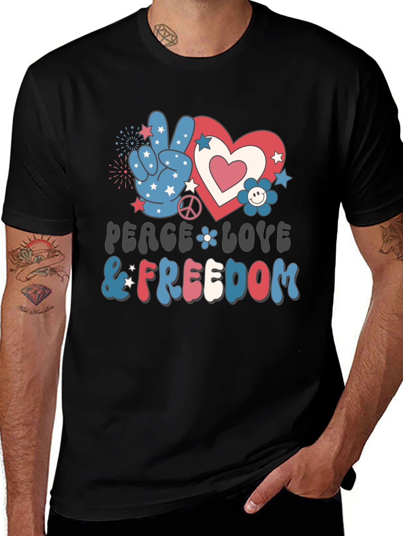 Variant 7 of Peace Love Freedom Patriotic T-Shirt