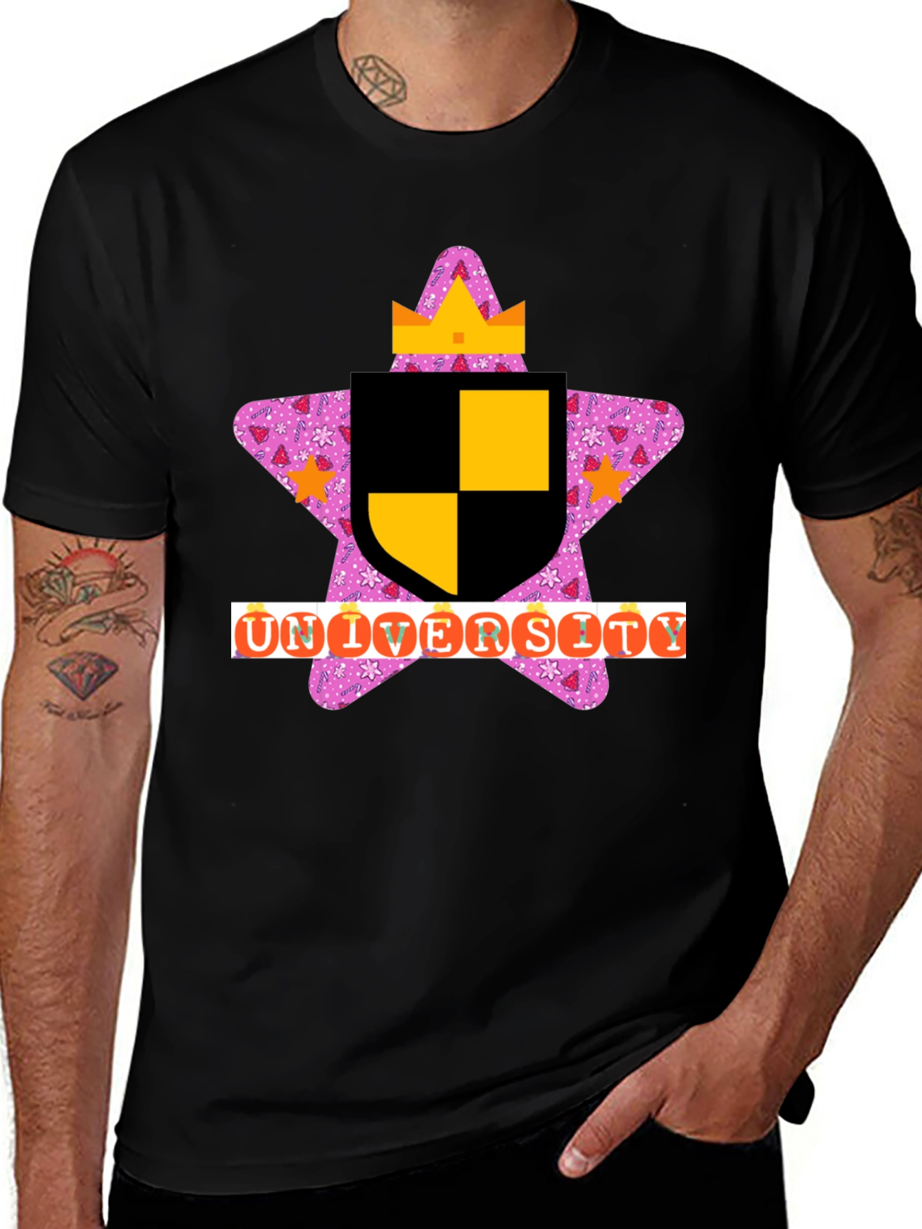 Variant 15 of Novelty University T-Shirt - Black Tee