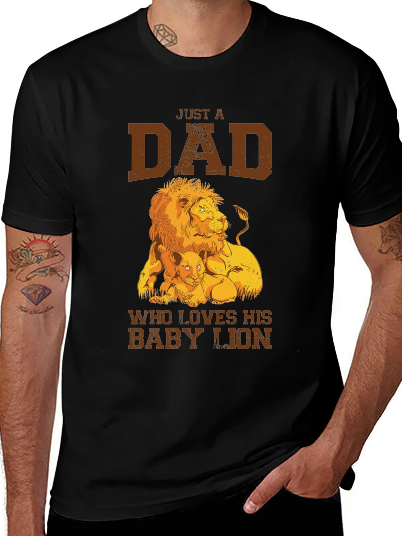 Variant 8 of Just a Dad Who Loves His Baby Lion T-Shirt
