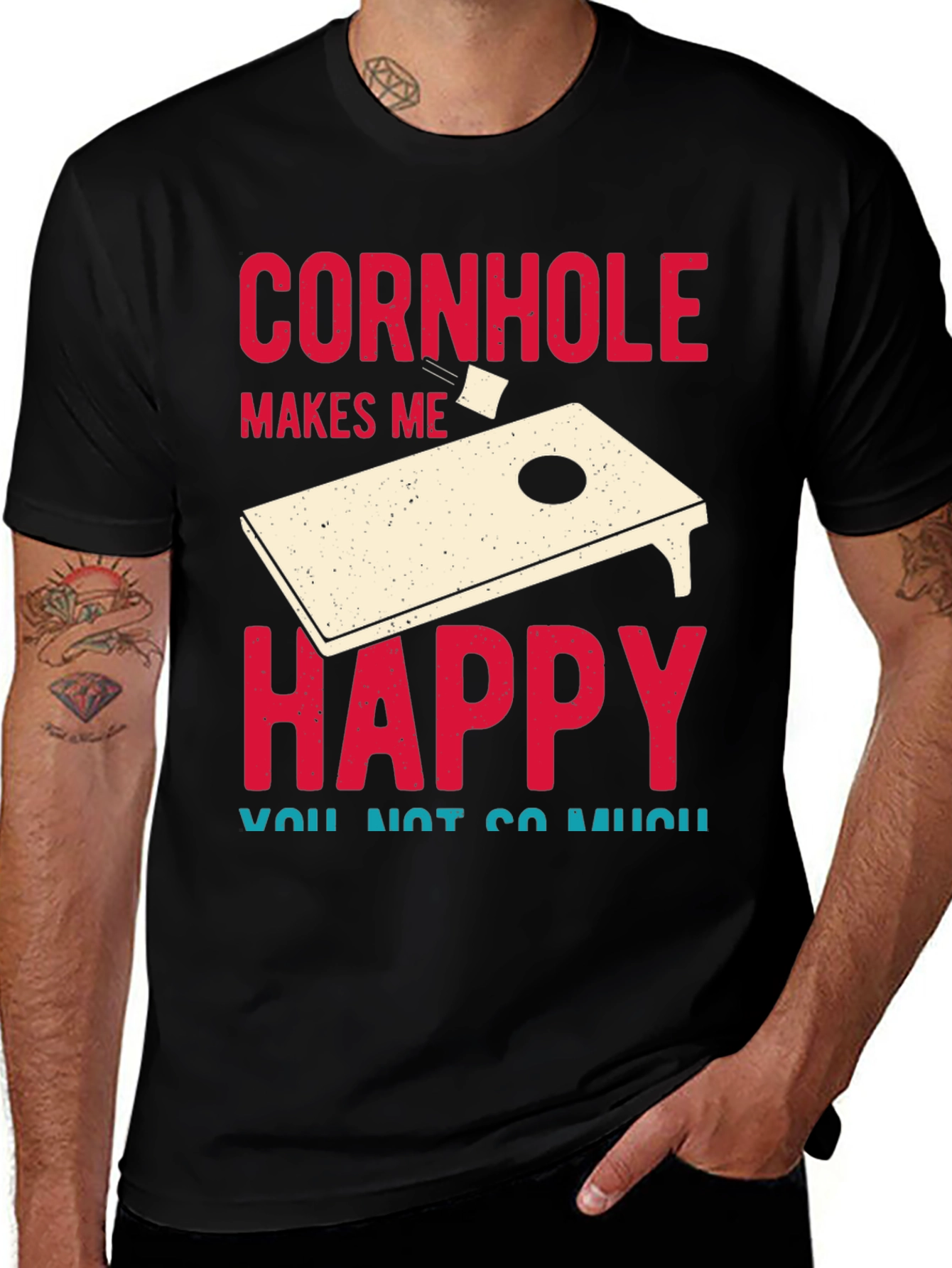 Variant 29 of Cornhole Makes Me Happy T-Shirt