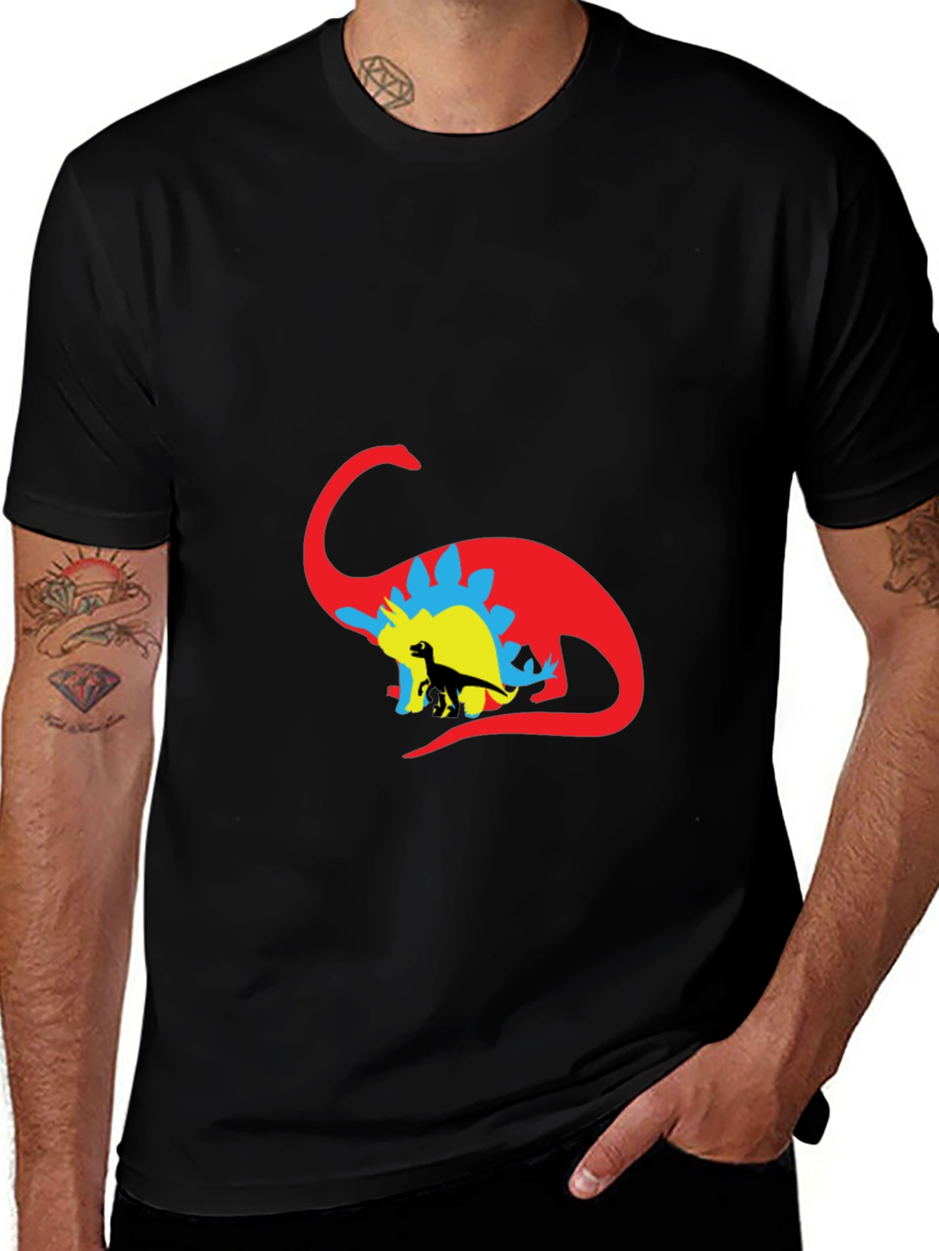 Variant 22 of Dinosaur Silhouette Graphic Tee - Black