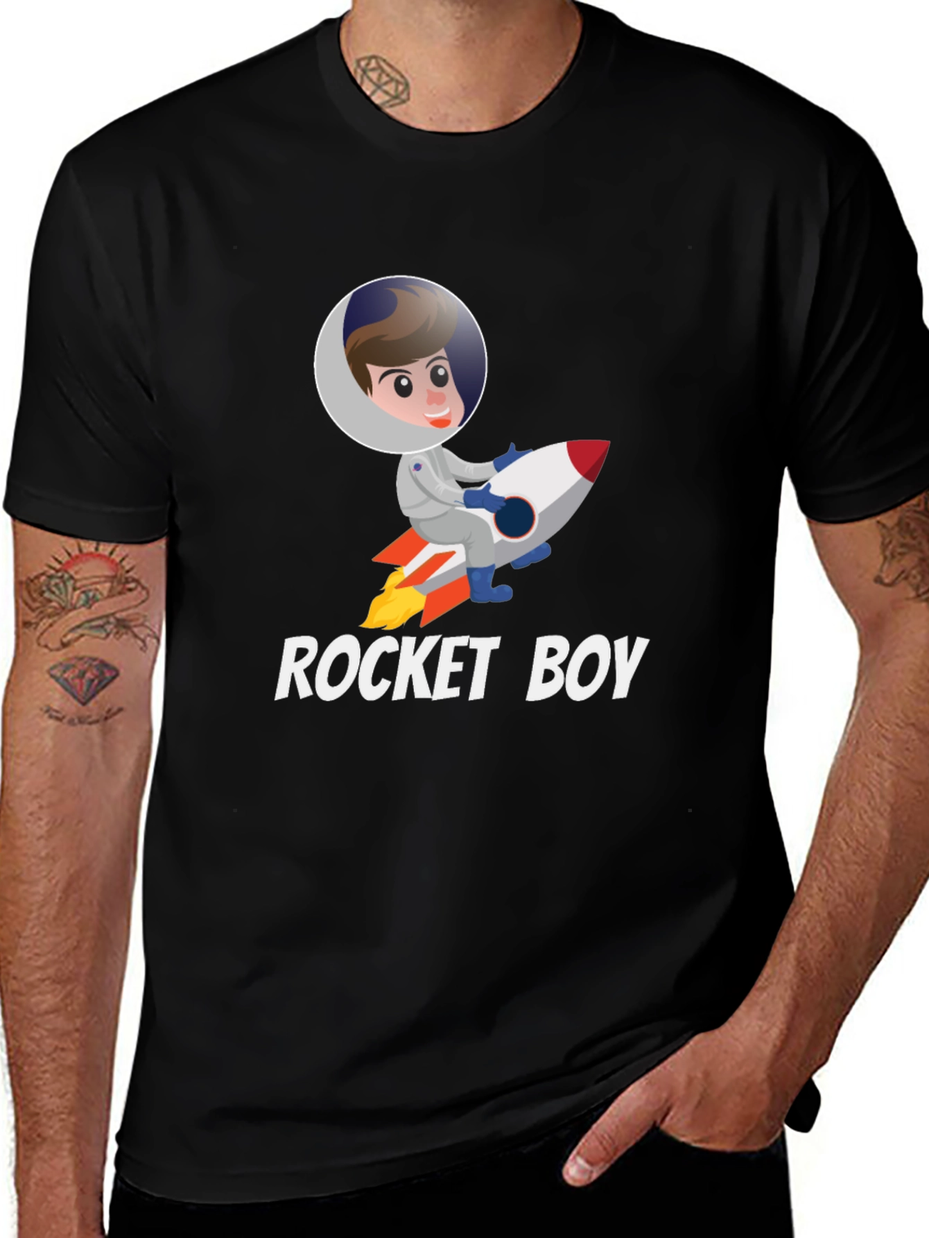 Variant 18 of Rocket Boy Graphic T-Shirt - Astronaut in Space!