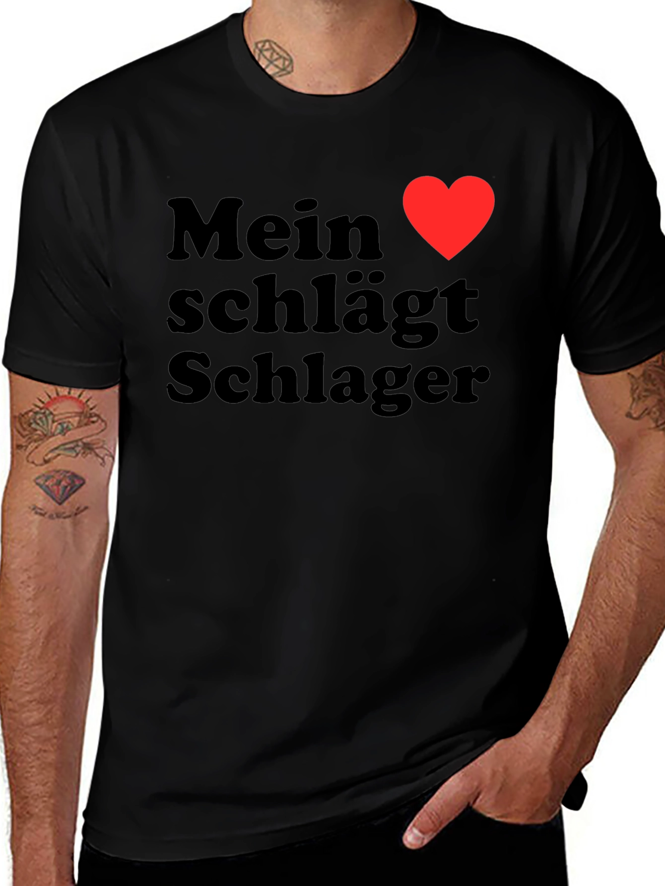 Variant 9 of Mein Herz Schlager Heart Graphic Tee Shirt