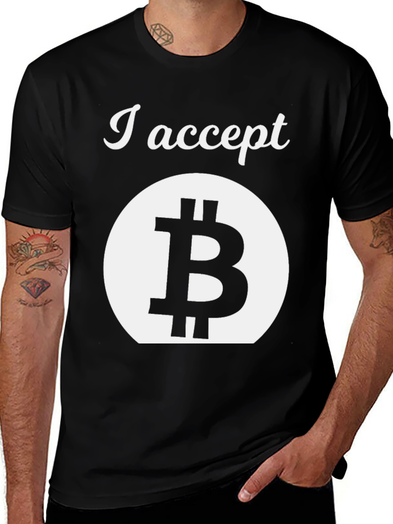 Variant 26 of I Accept Bitcoin Graphic Tee - Crypto Currency Shirt