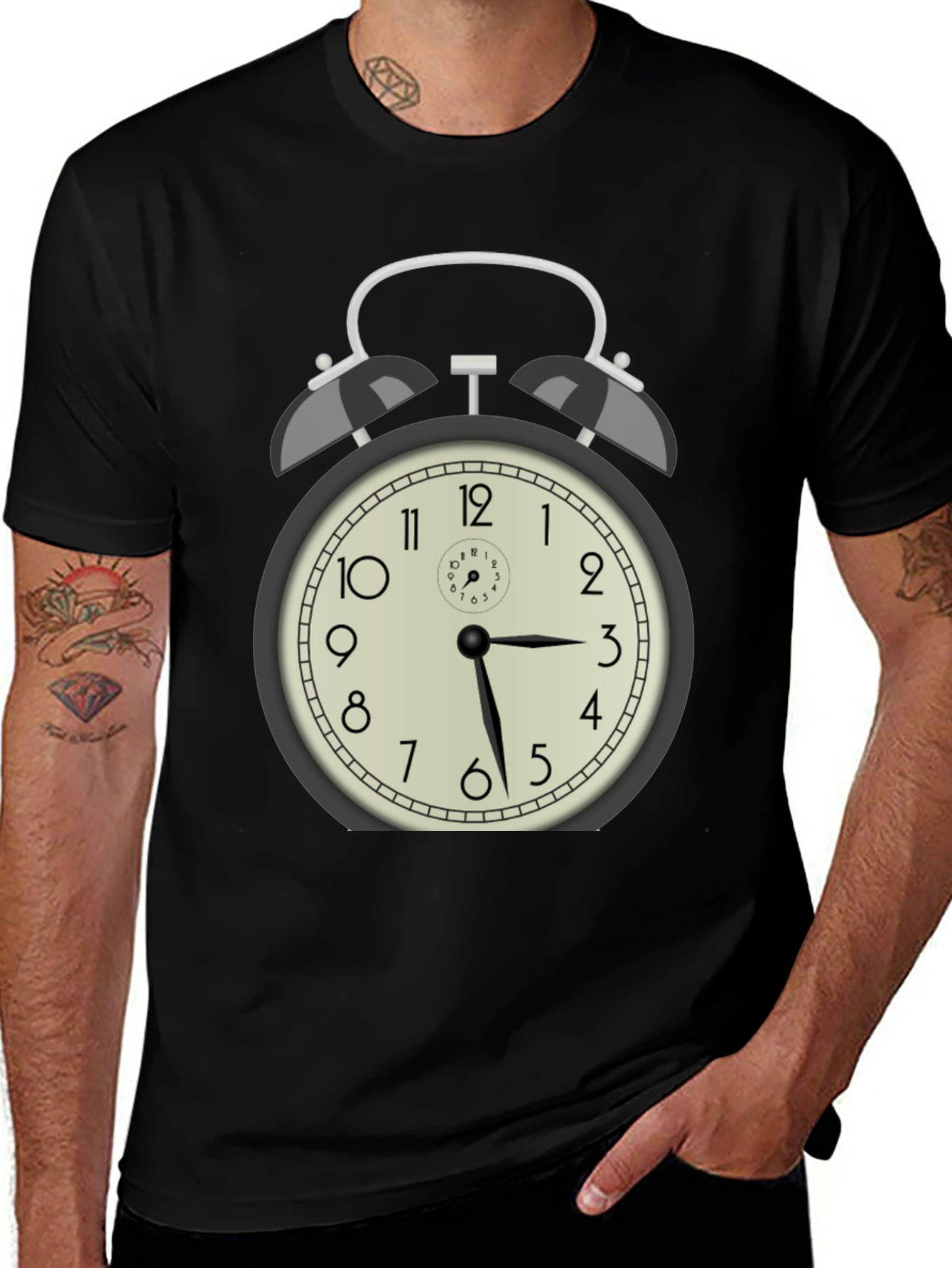 Variant 10 of Alarm Clock Graphic Print T-Shirt - Time Flies!