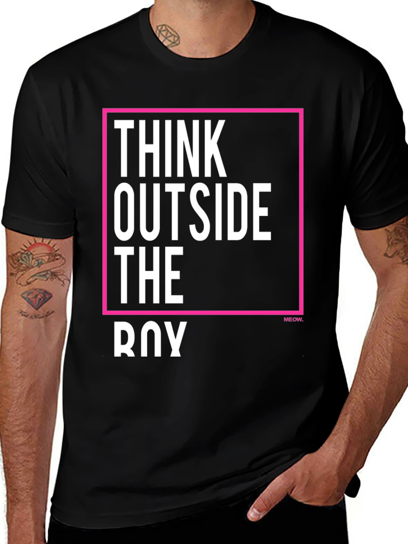 Variant 3 of Think Outside the Boy Slogan Graphic Tee