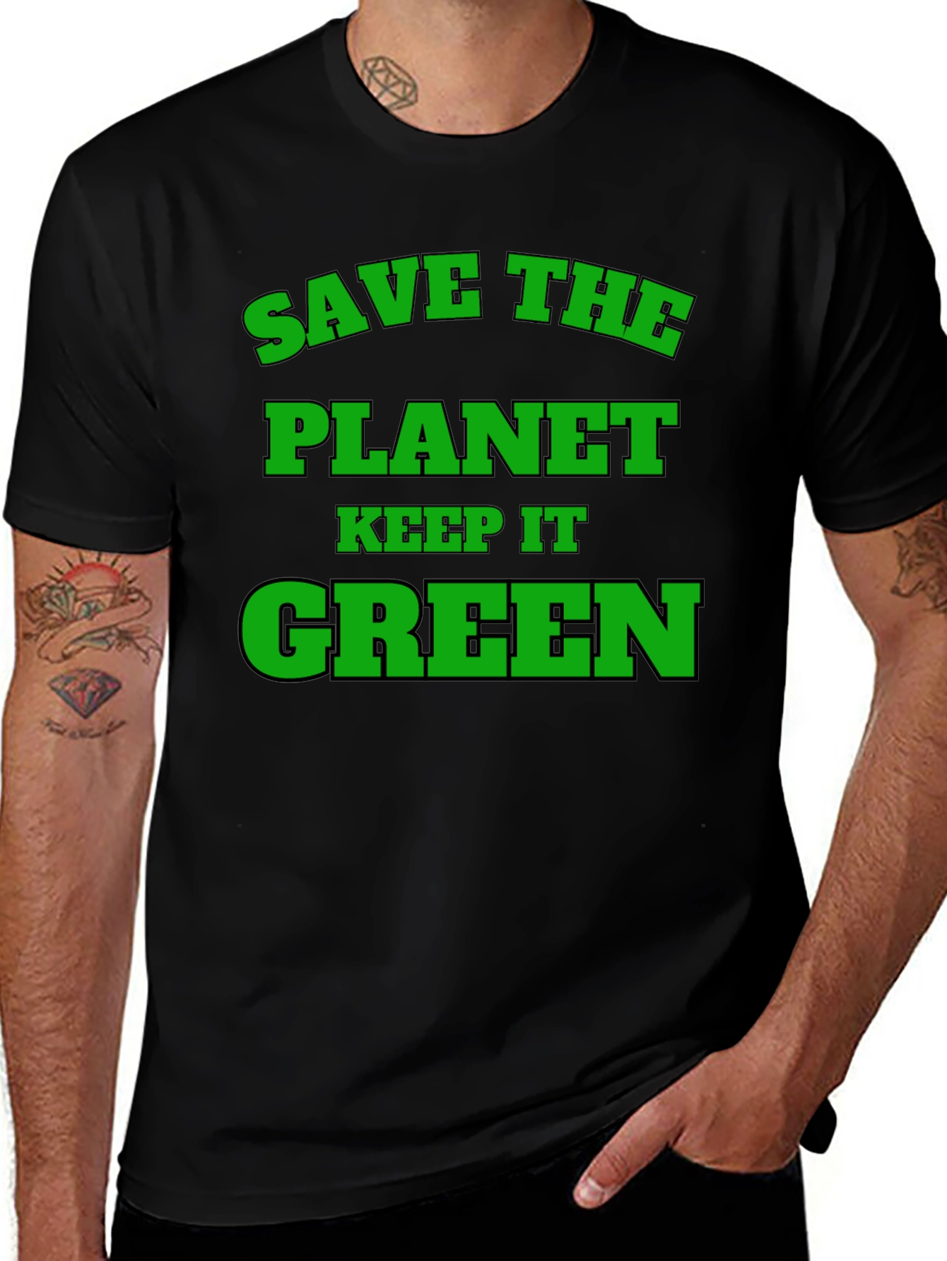 Black Eco-Friendly Save the Planet T-Shirt main image