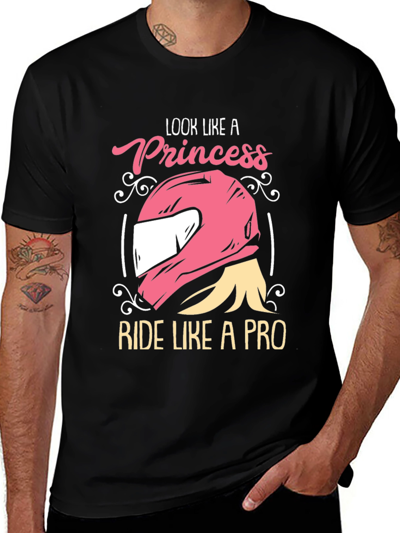 Variant 11 of Princess Ride Like a Pro Black T-Shirt