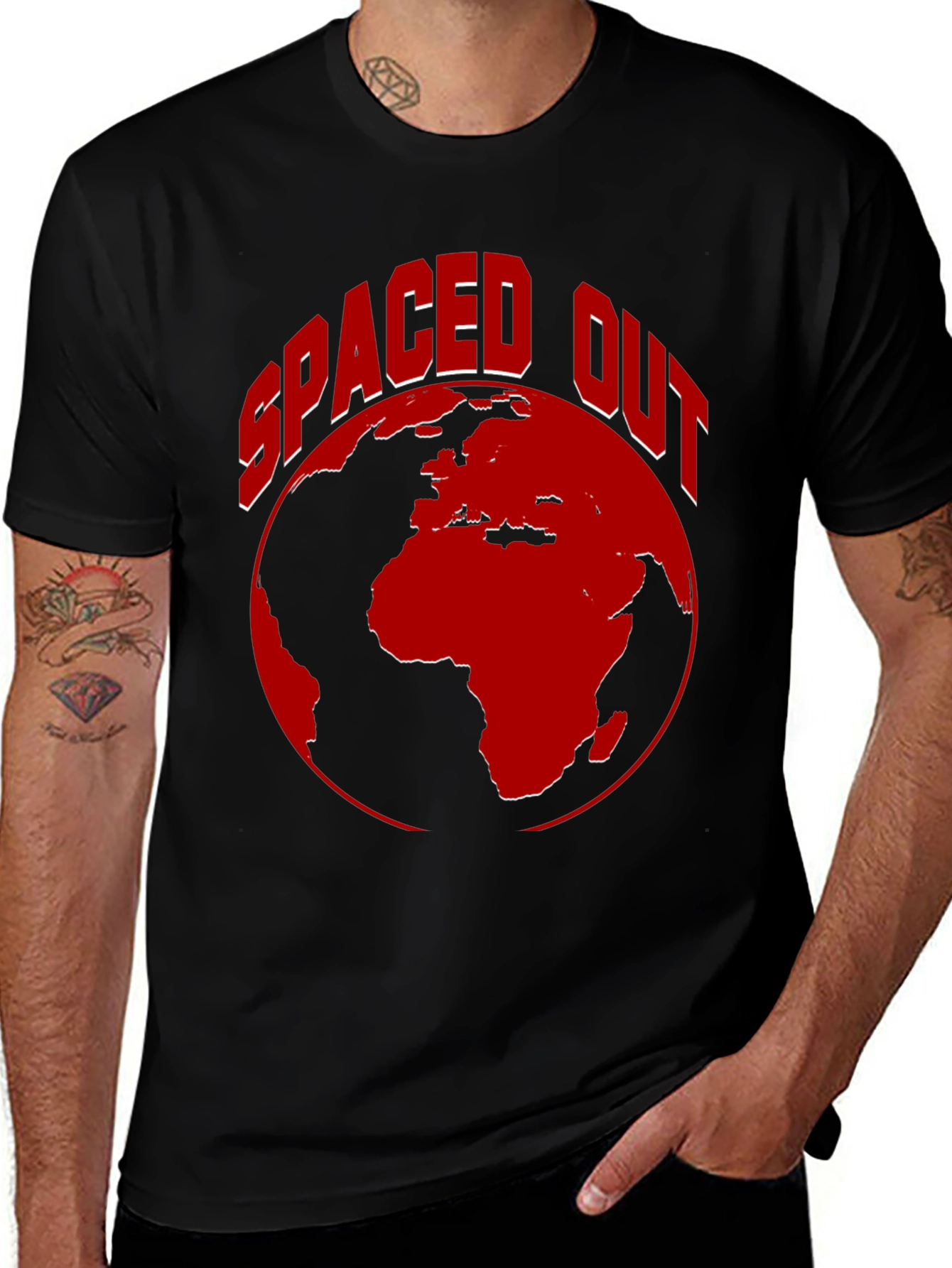 Variant 21 of Spaced Out Earth Graphic Tee - Black