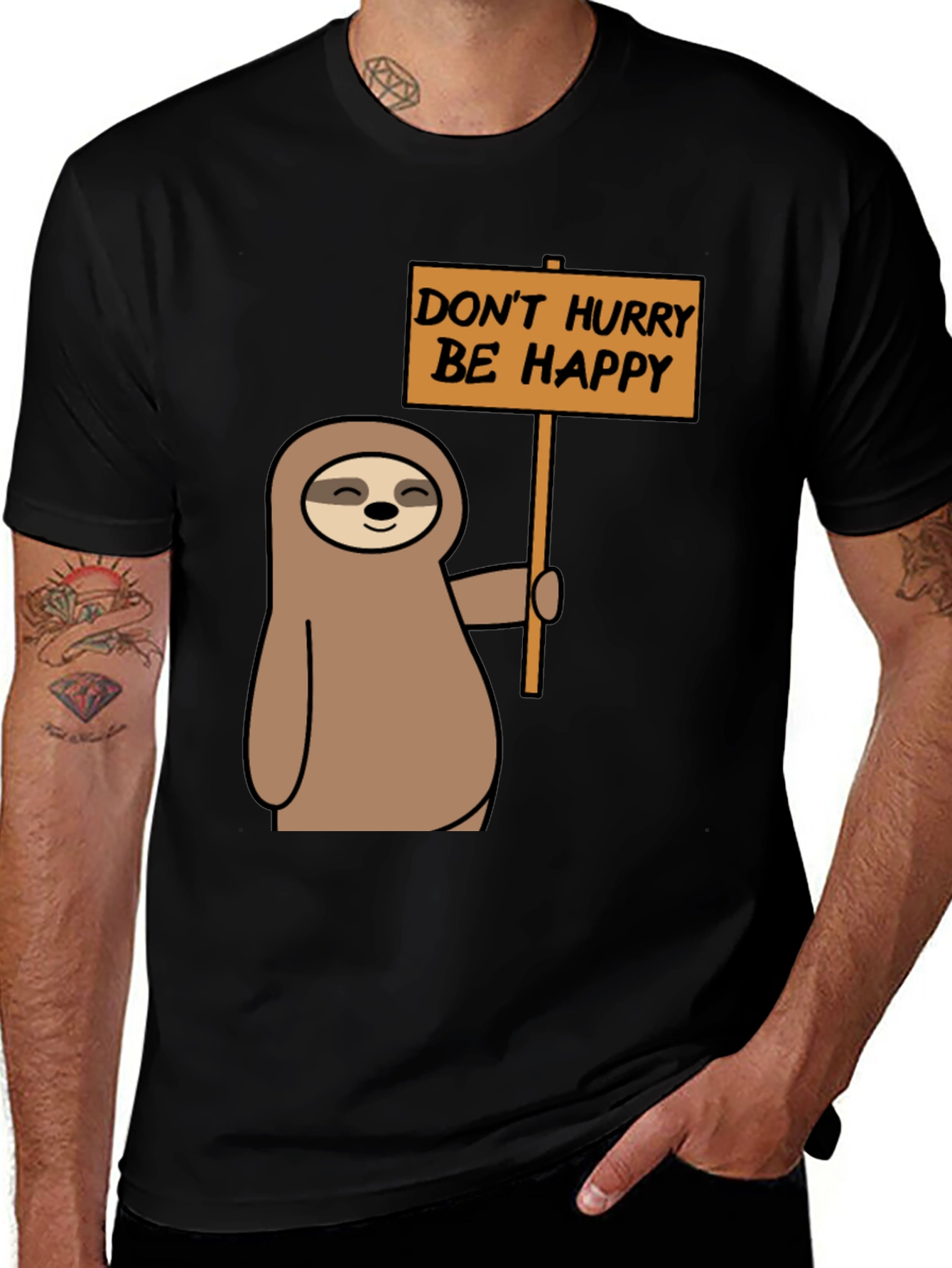 Variant 24 of Don't Hurry Be Happy Sloth Graphic T-Shirt
