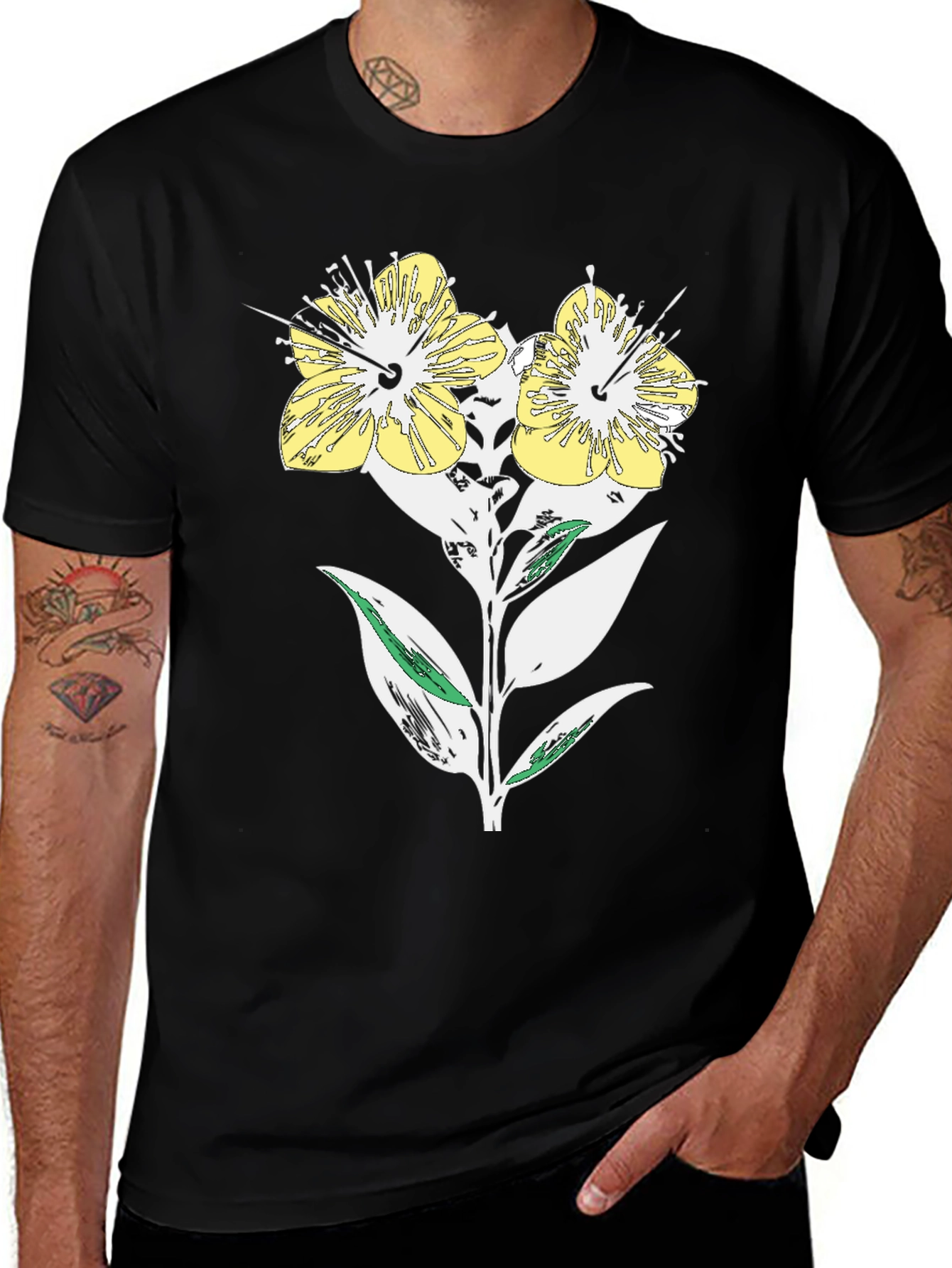 Variant 8 of Floral Graphic Print Crew Neck T-Shirt