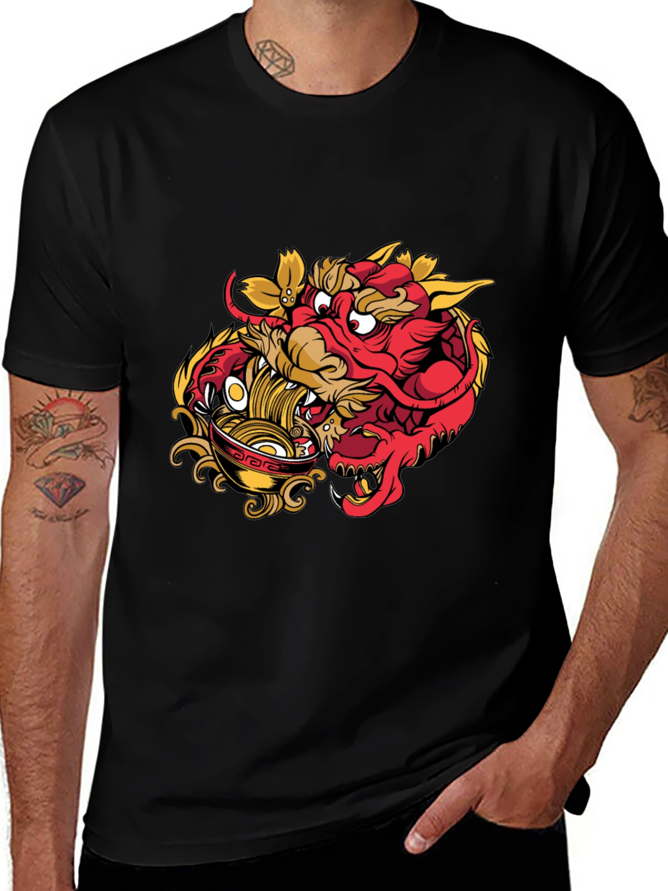 Variant 26 of Dragon Ramen Graphic T-Shirt - Cool Asian Inspired Design