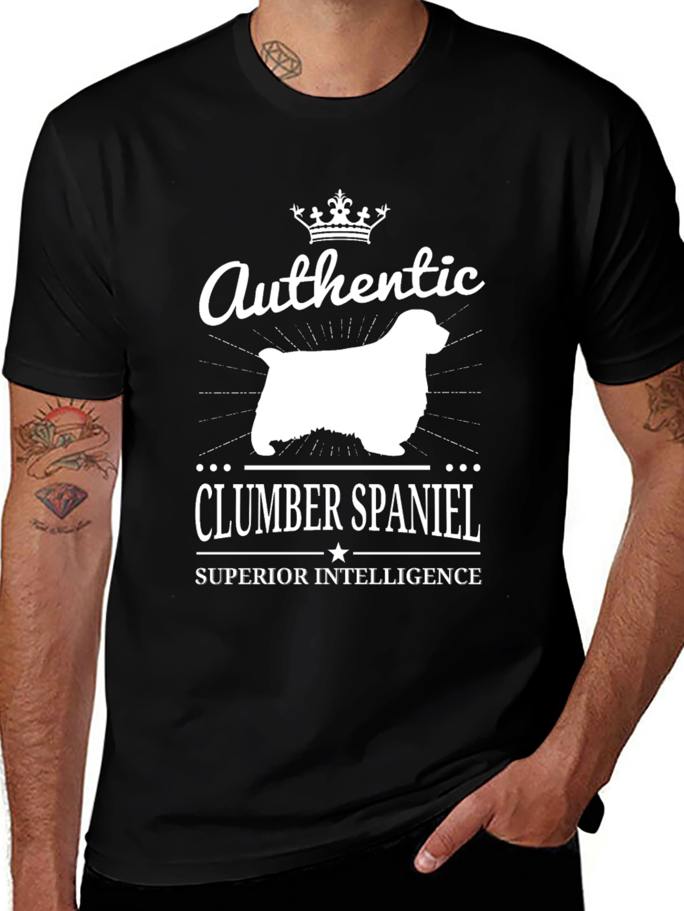 Authentic Clumber Spaniel Superior Intelligence T-Shirt