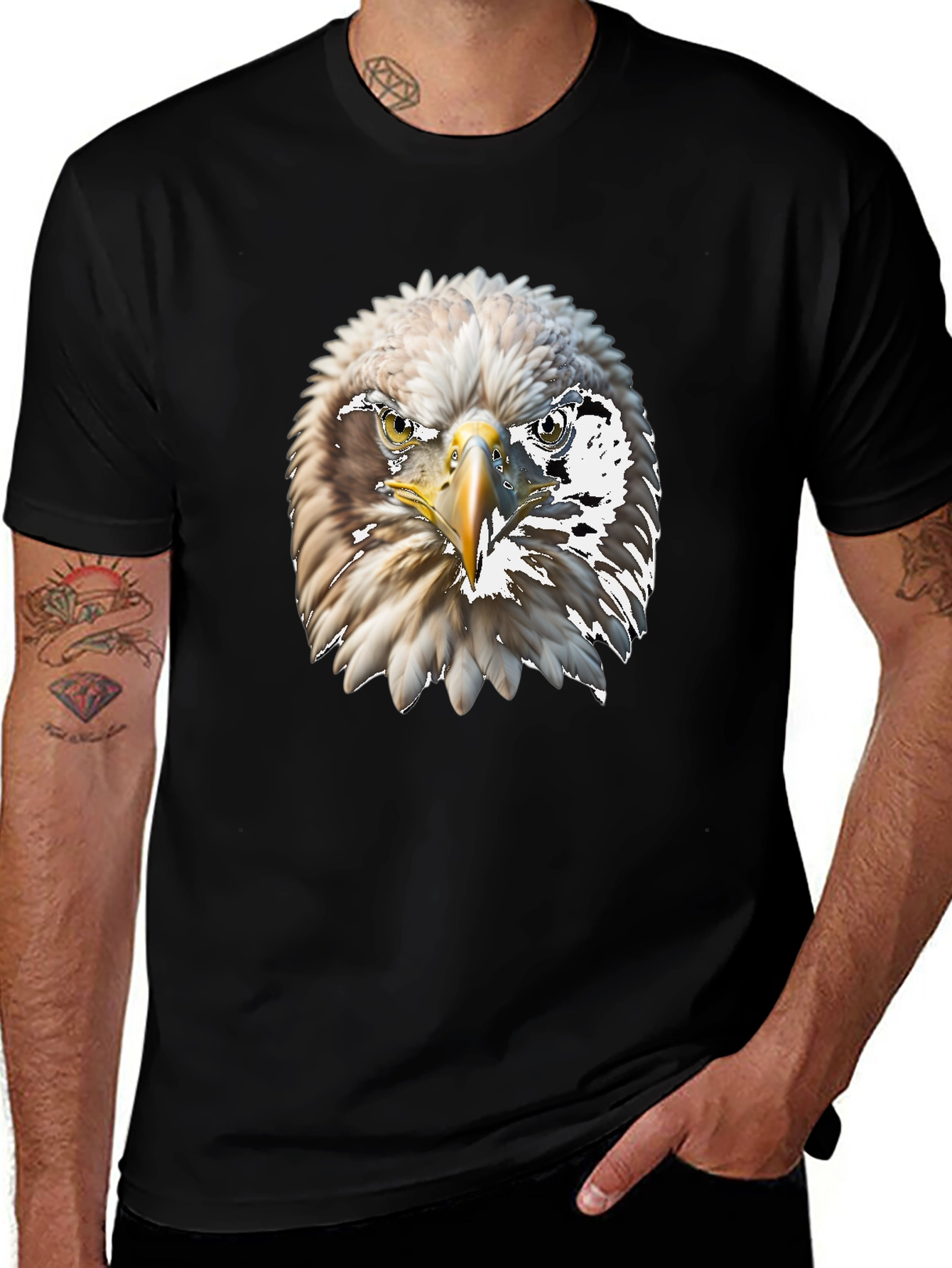 Variant 6 of Eagle Graphic Tee - Bold Bird of Prey Design