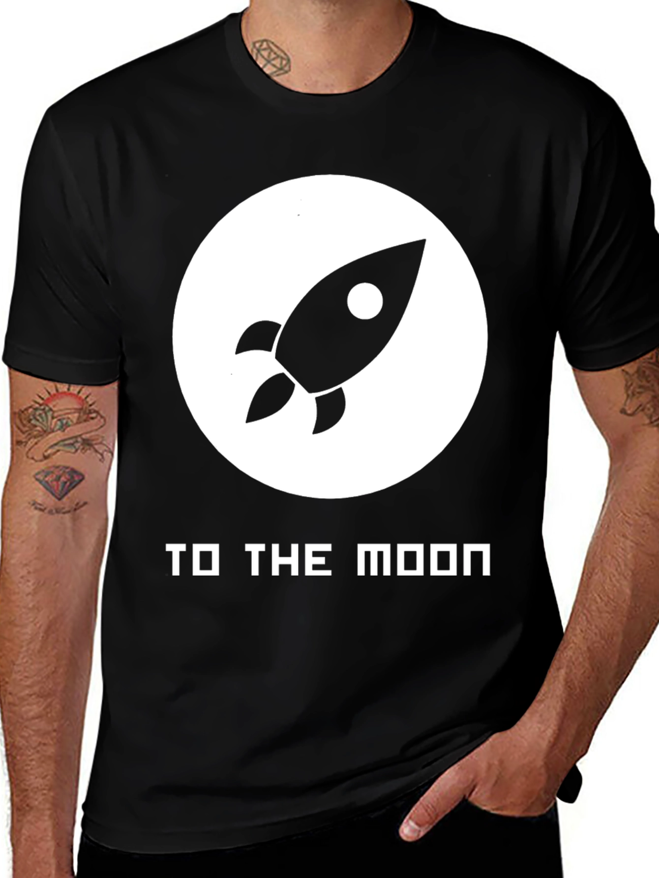 Variant 2 of To the Moon Rocket Graphic Tee - Crypto Meme Shirt