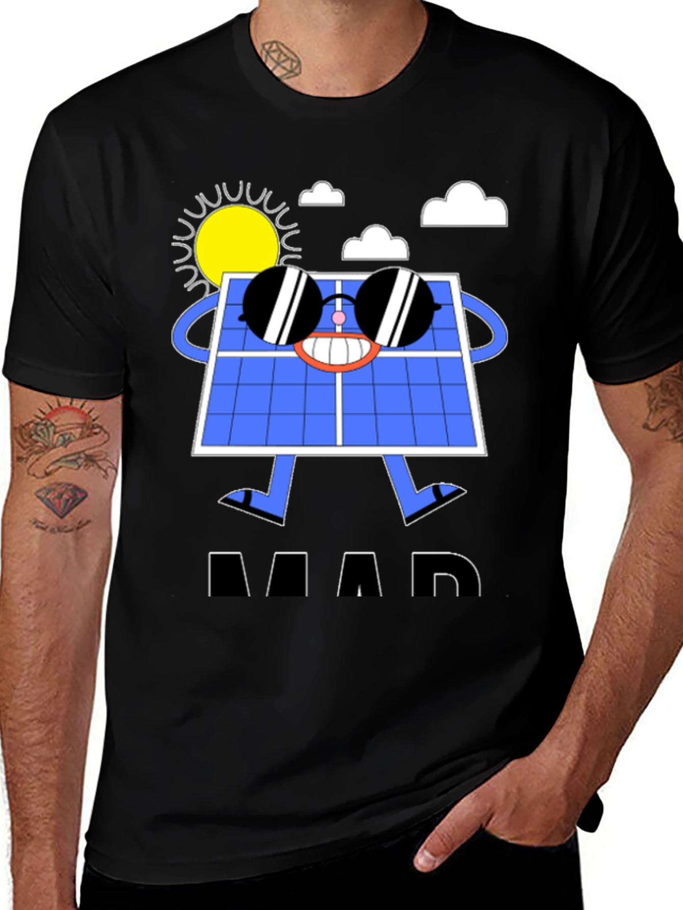 Variant 17 of Solar Panel Cartoon Graphic T-Shirt