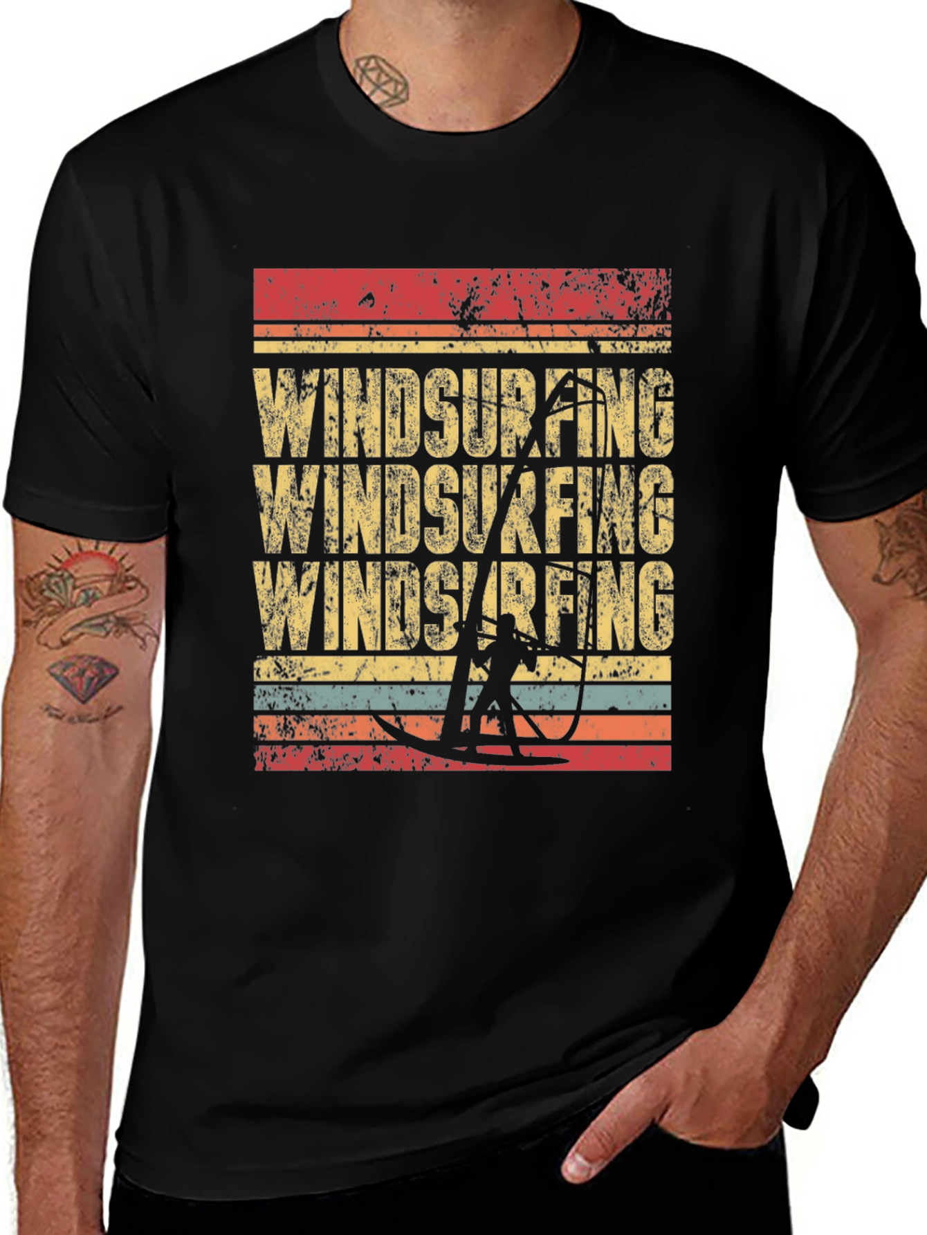 Variant 2 of Vintage Windsurfing T-Shirt for Water Sport Lovers