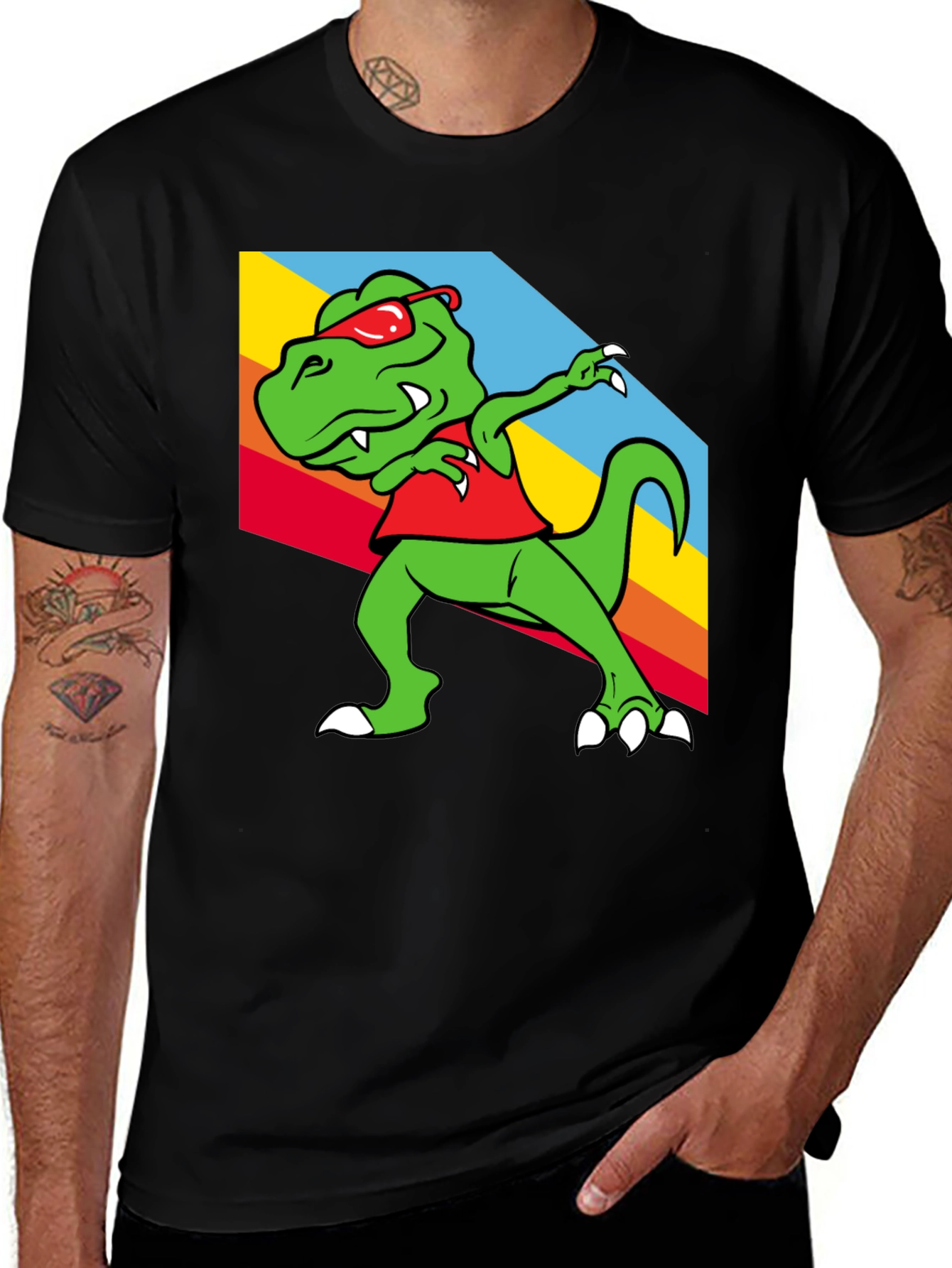 Variant 18 of Dabbing Dinosaur Graphic Tee - Trendy T-Rex T-Shirt
