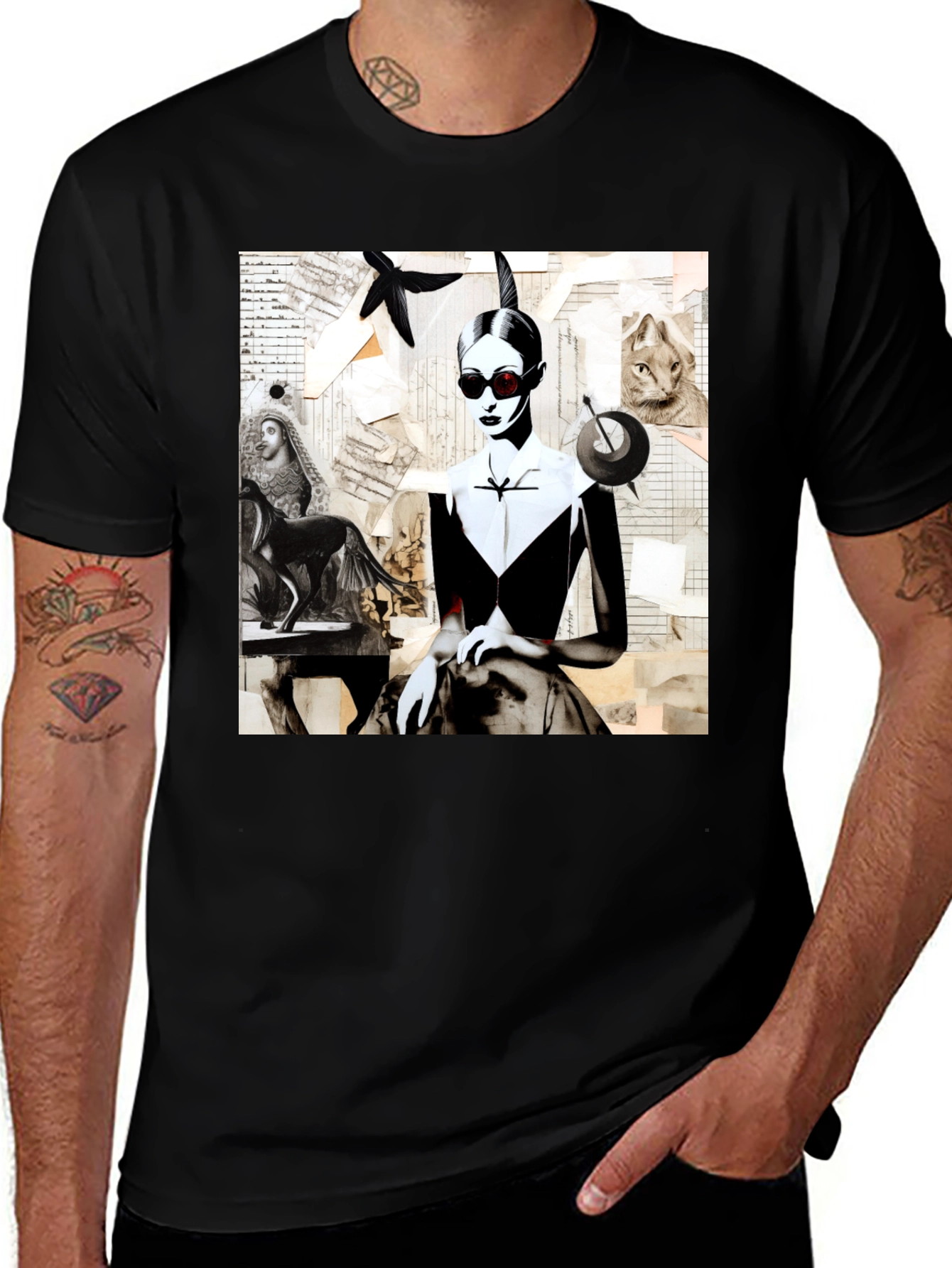 Variant 20 of Artistic Collage Graphic Tee - Unique Fashion Statement
