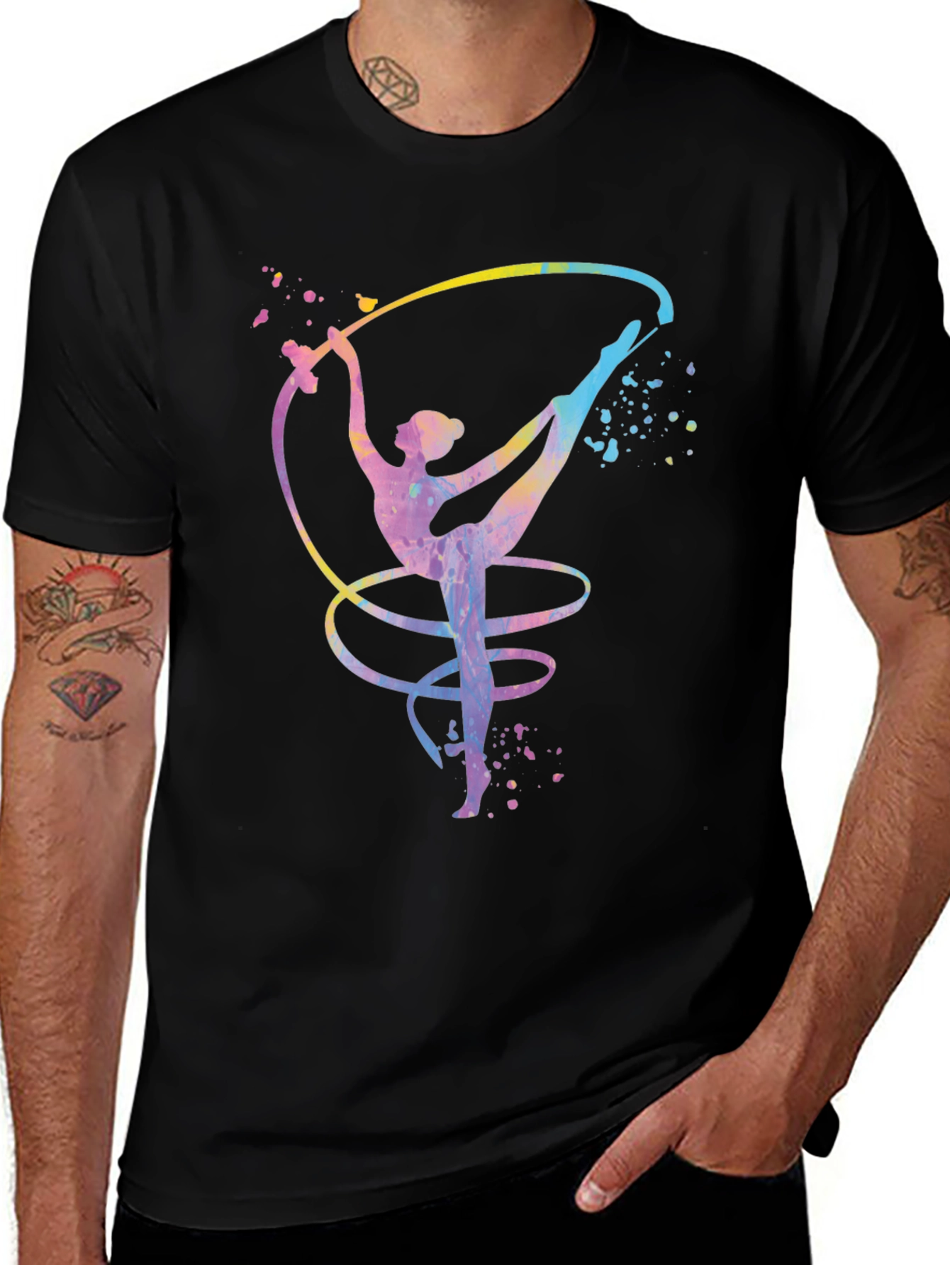 Variant 21 of Gymnast Ribbon Black T-Shirt
