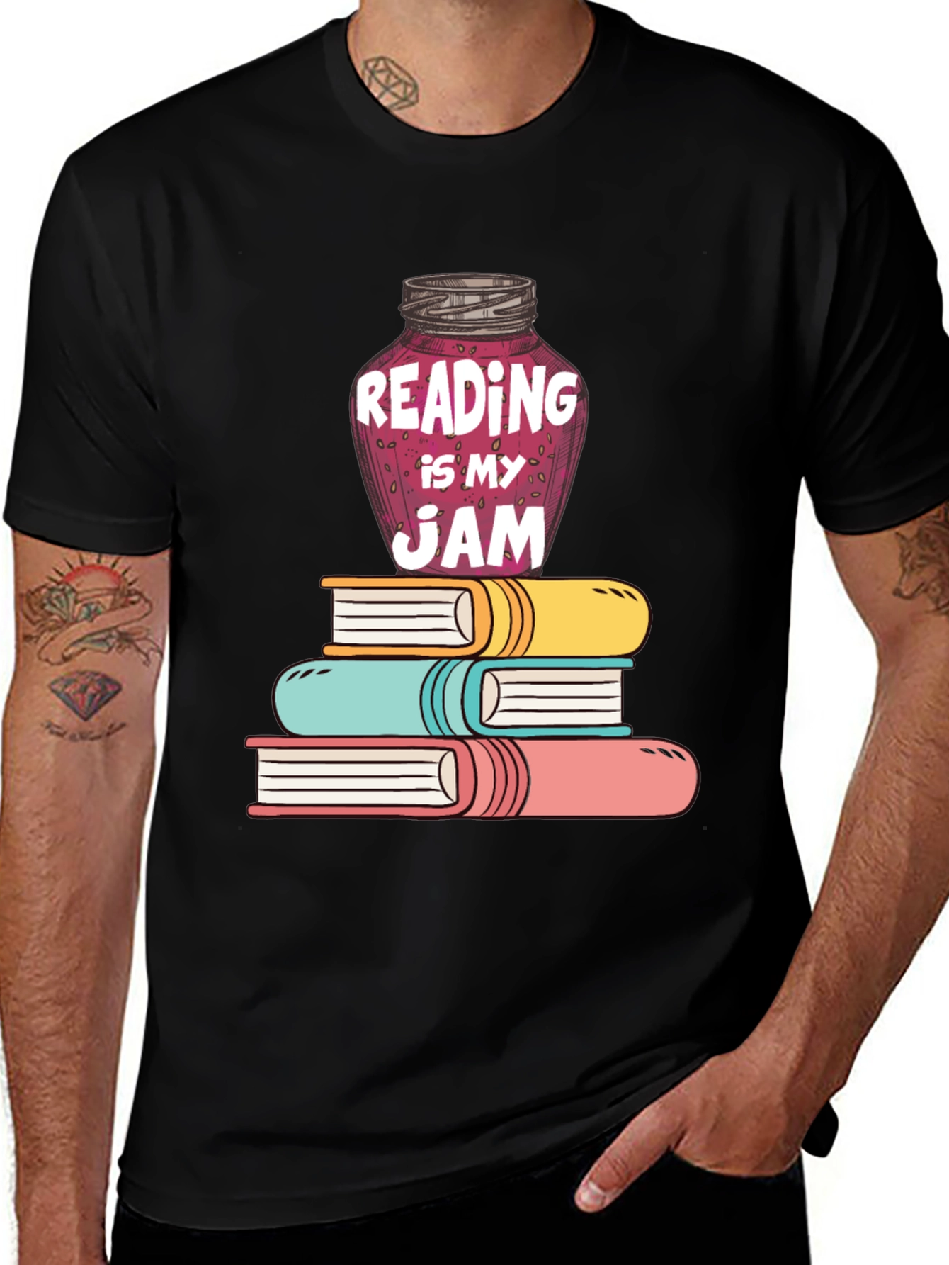 Black Reading is My Jam Graphic Tee main image