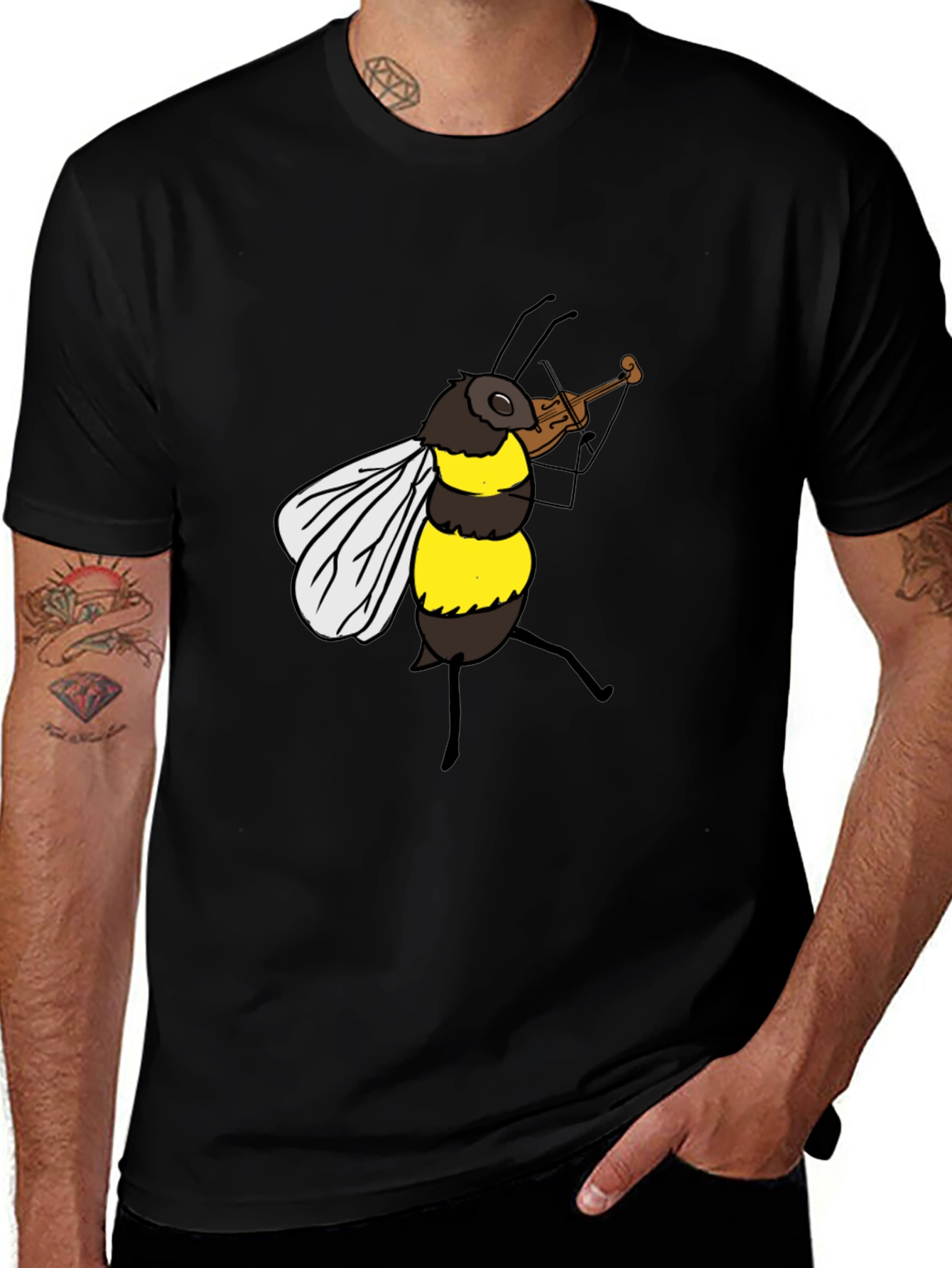 Variant 26 of Bee Playing Violin Graphic Tee