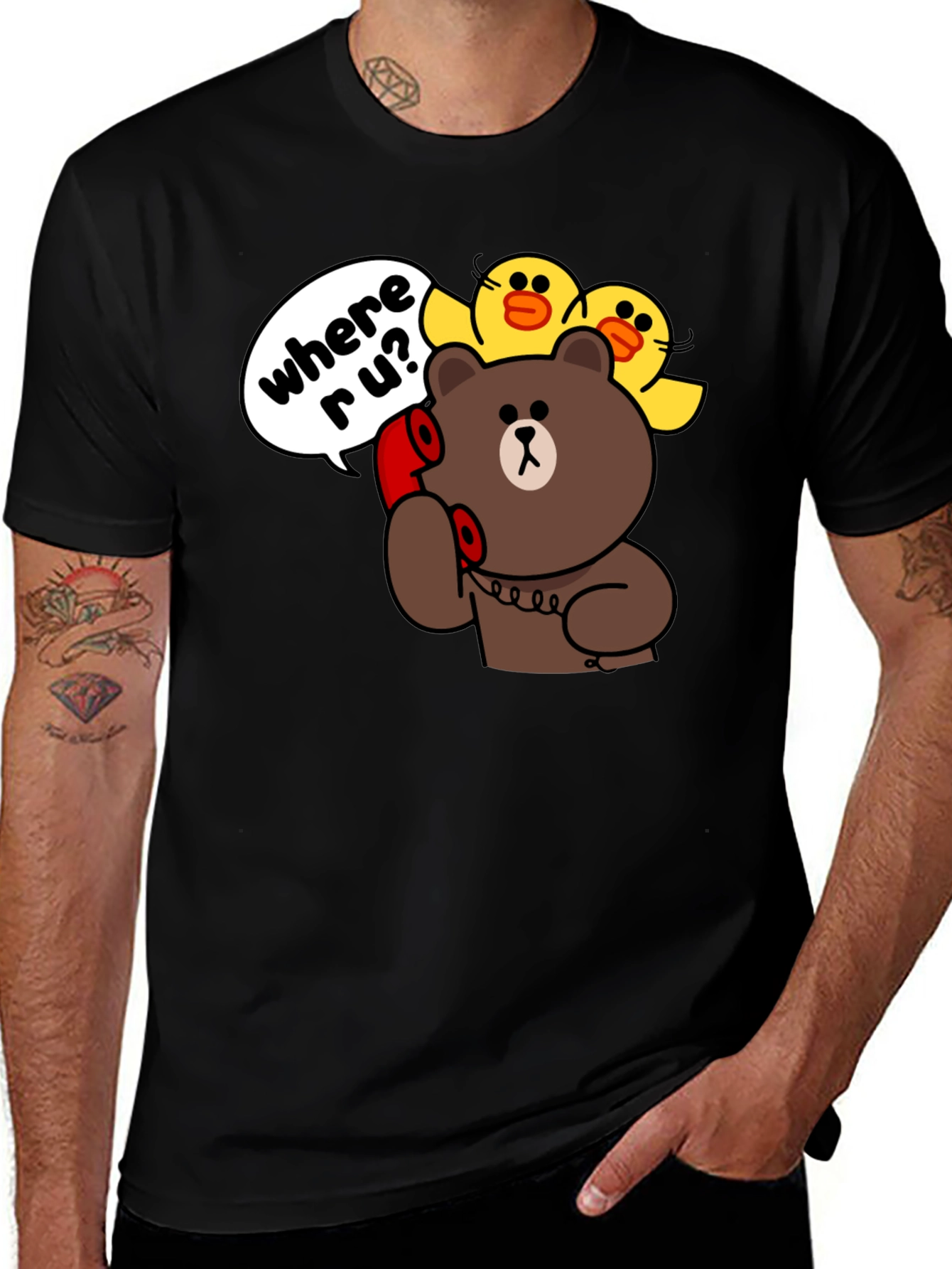 Variant 22 of Cartoon Bear & Duck Graphic T-Shirt