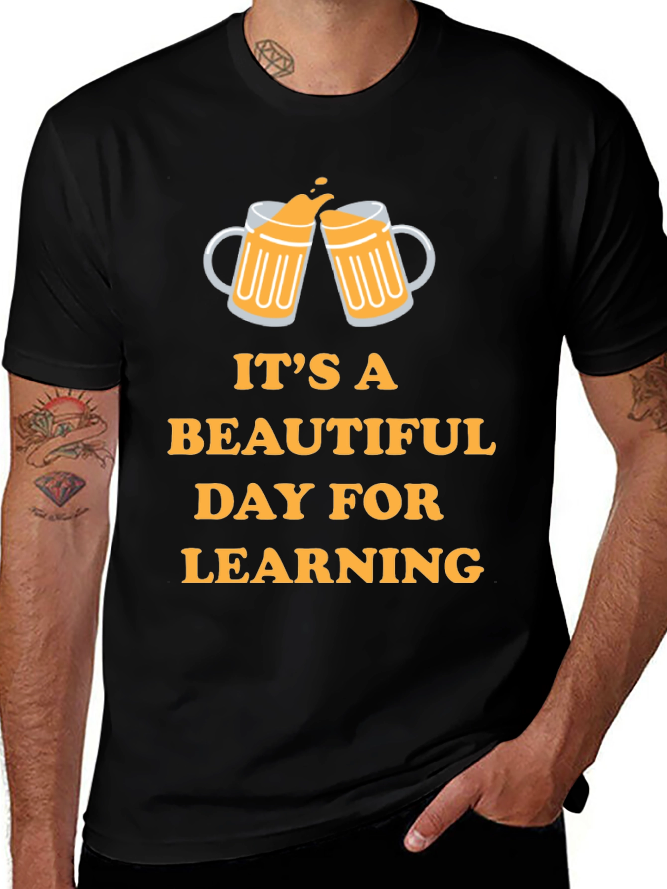 Variant 11 of It's A Beautiful Day For Learning Black T-Shirt