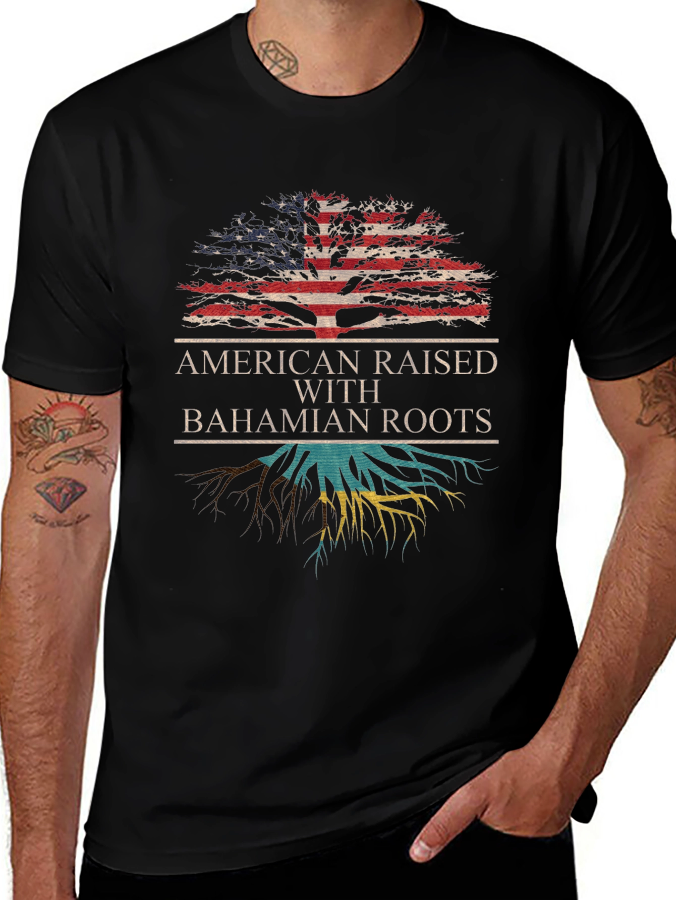 American Raised with Bahamian Roots T-Shirt