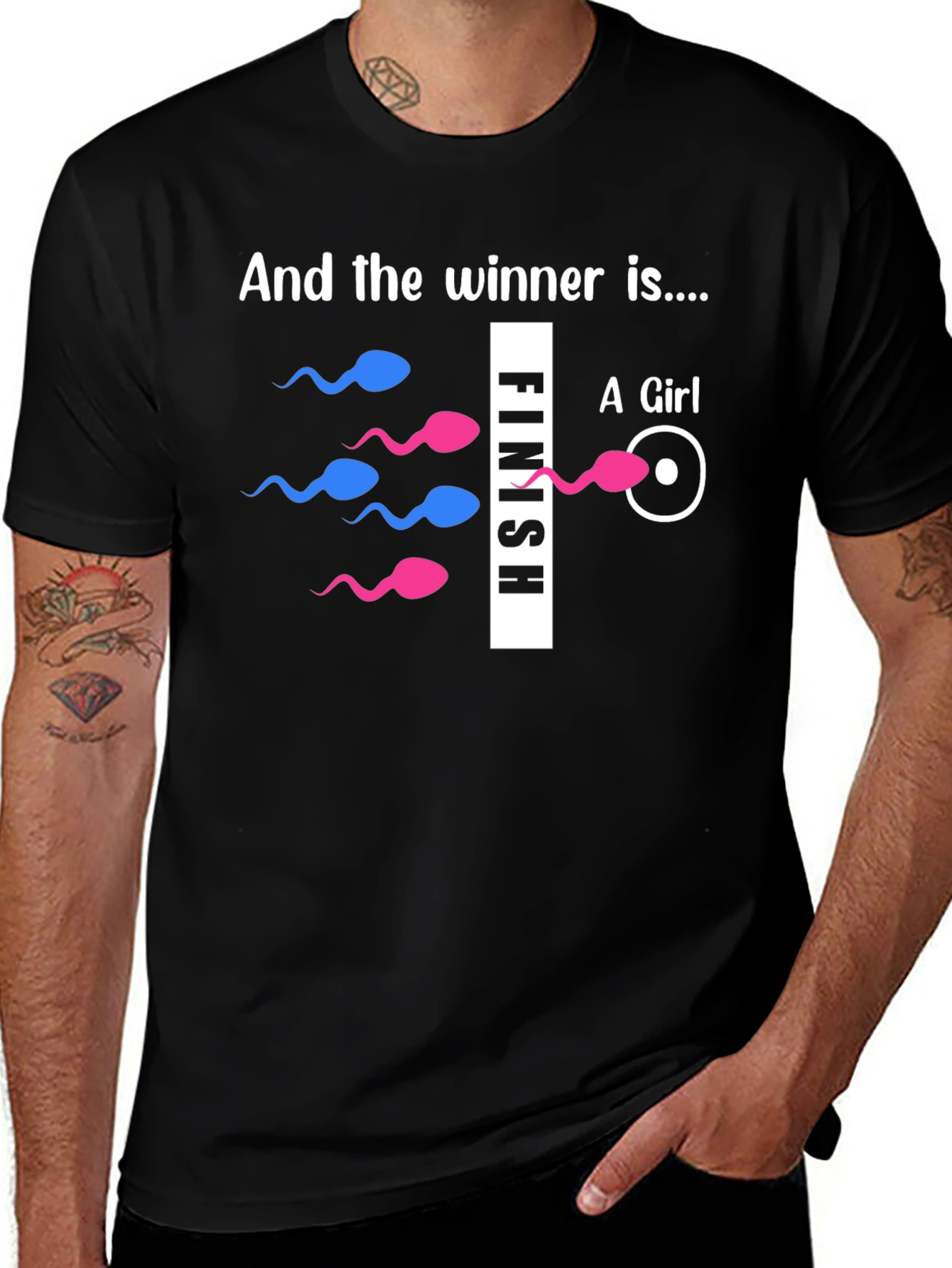 Variant 6 of Funny Gender Reveal 'A Girl' T-Shirt