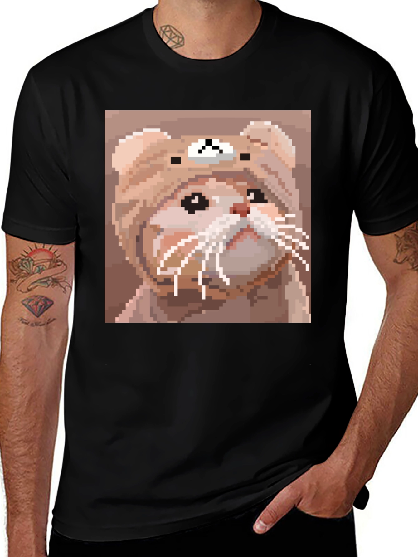 Variant 12 of Pixel Cat T-Shirt - Cute Cartoon Bear