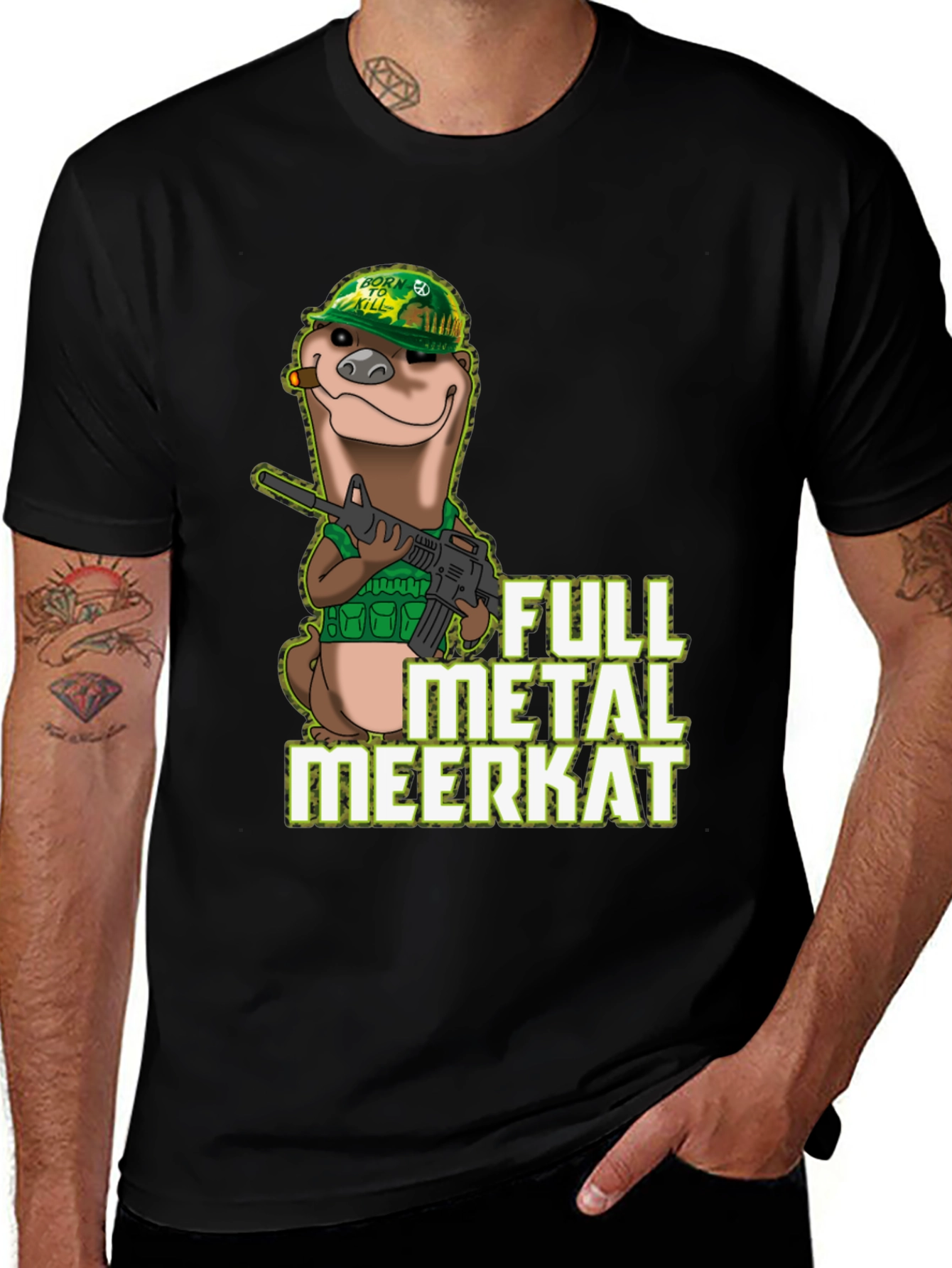 Full Metal Meerkat T-Shirt - Humorous Graphic Tee