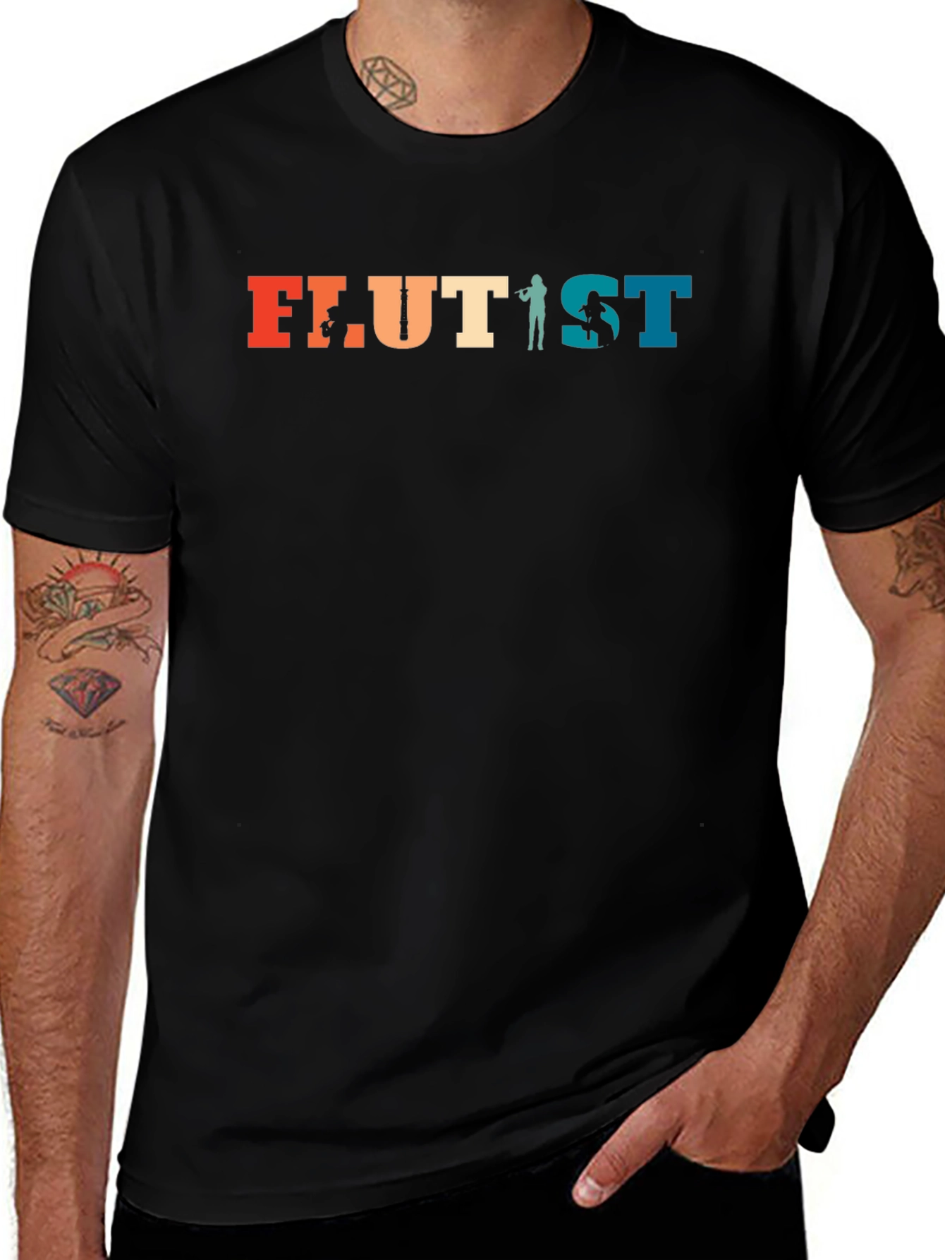 Variant 21 of Flutist T-Shirt - Retro Style Tee for Music Lovers