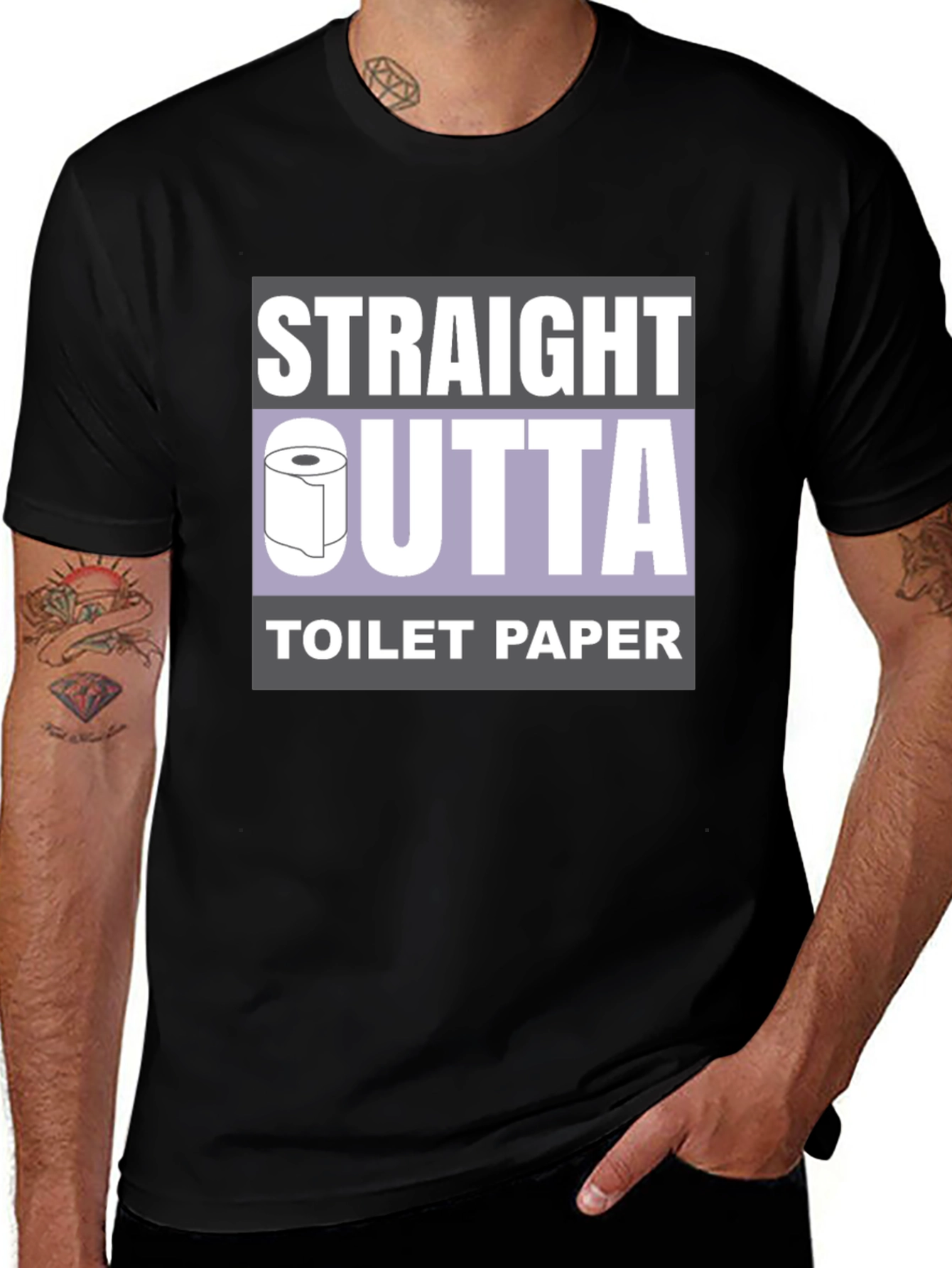 Variant 26 of Straight Outta Toilet Paper T-Shirt Funny Novelty Tee