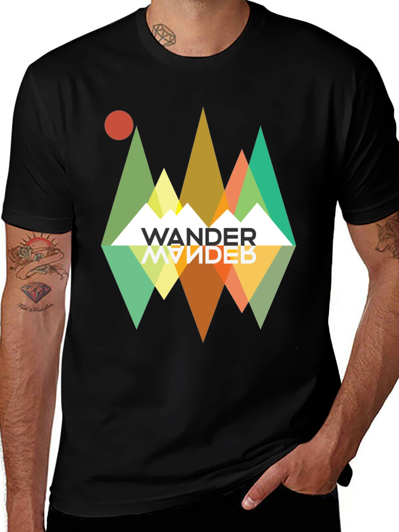 Variant 19 of Wander Graphic Tee - Retro Mountain Adventure