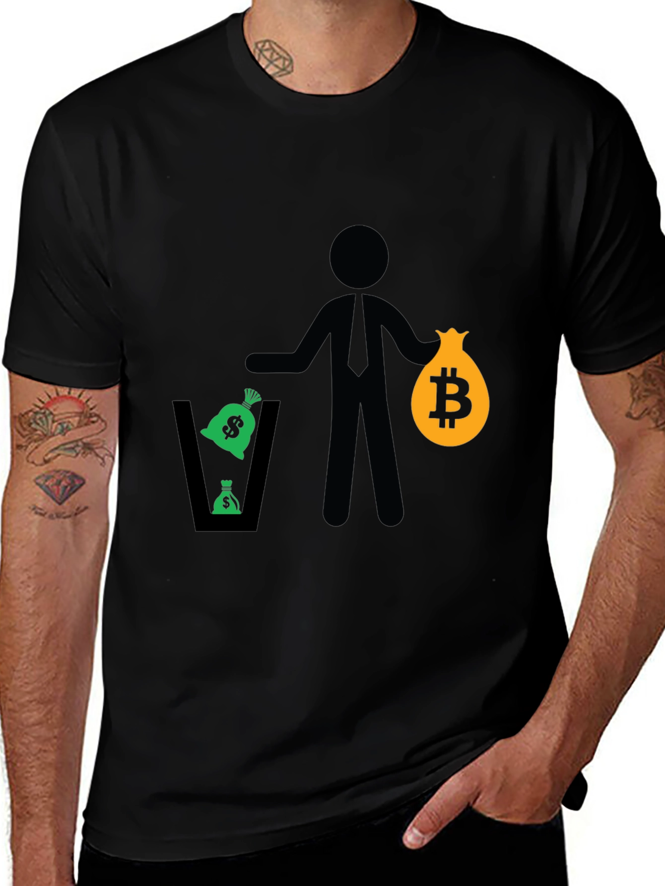 Variant 19 of Bitcoin vs. Dollar T-Shirt