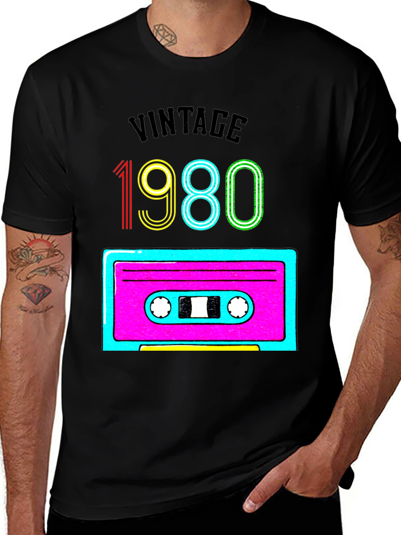 Variant 29 of Vintage 1980s Cassette Tape Graphic T-Shirt