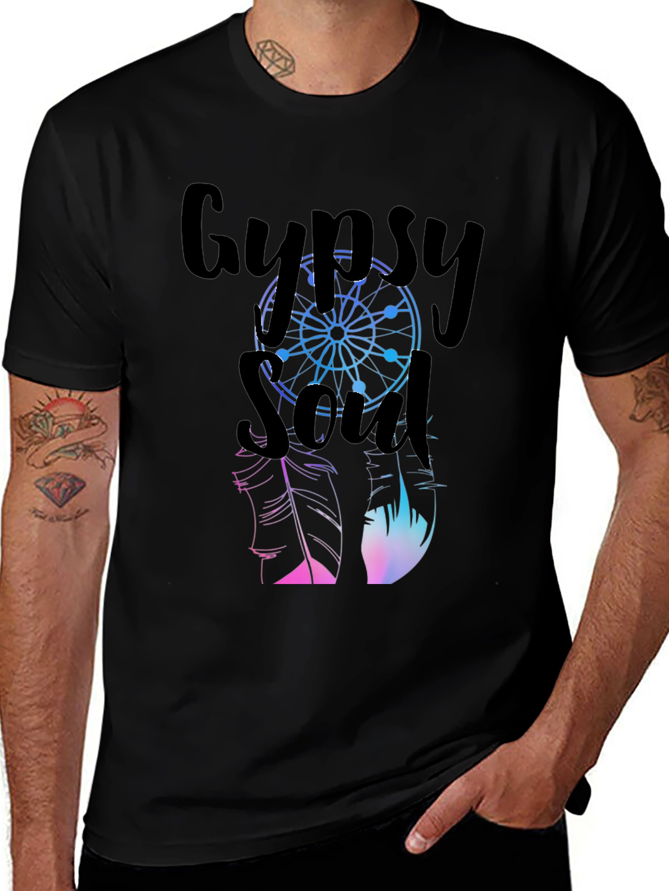 Black Gypsy Soul Graphic T-Shirt - Casual Style main image