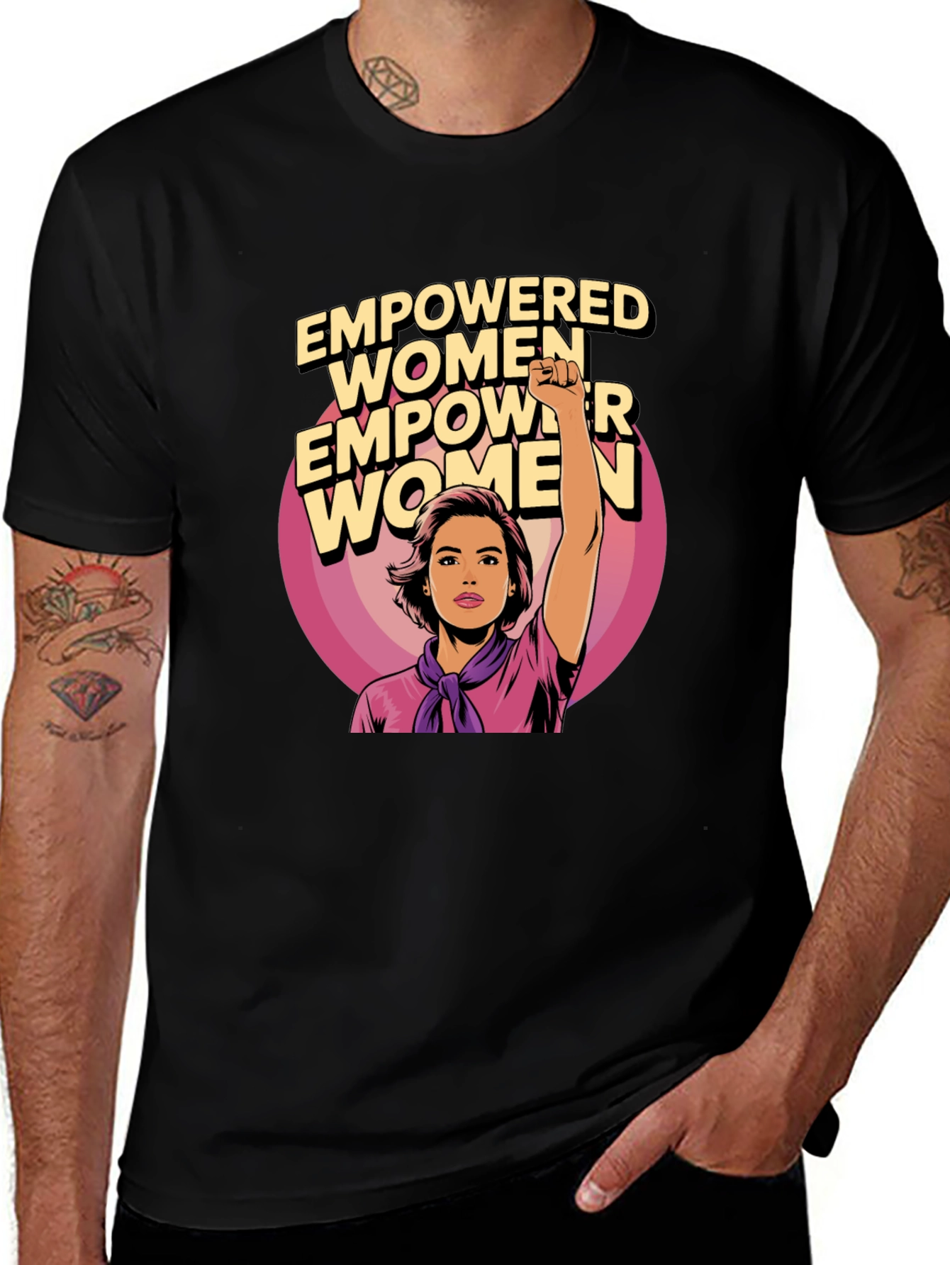 Variant 10 of Empowered Women Graphic Tee - Black