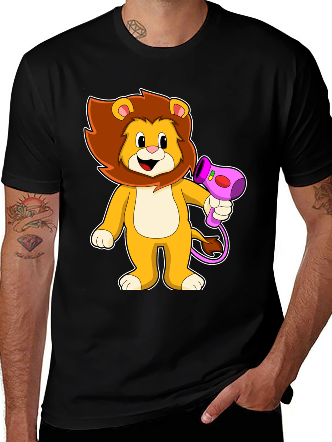 Variant 3 of Lion Hair Dryer Graphic Tee